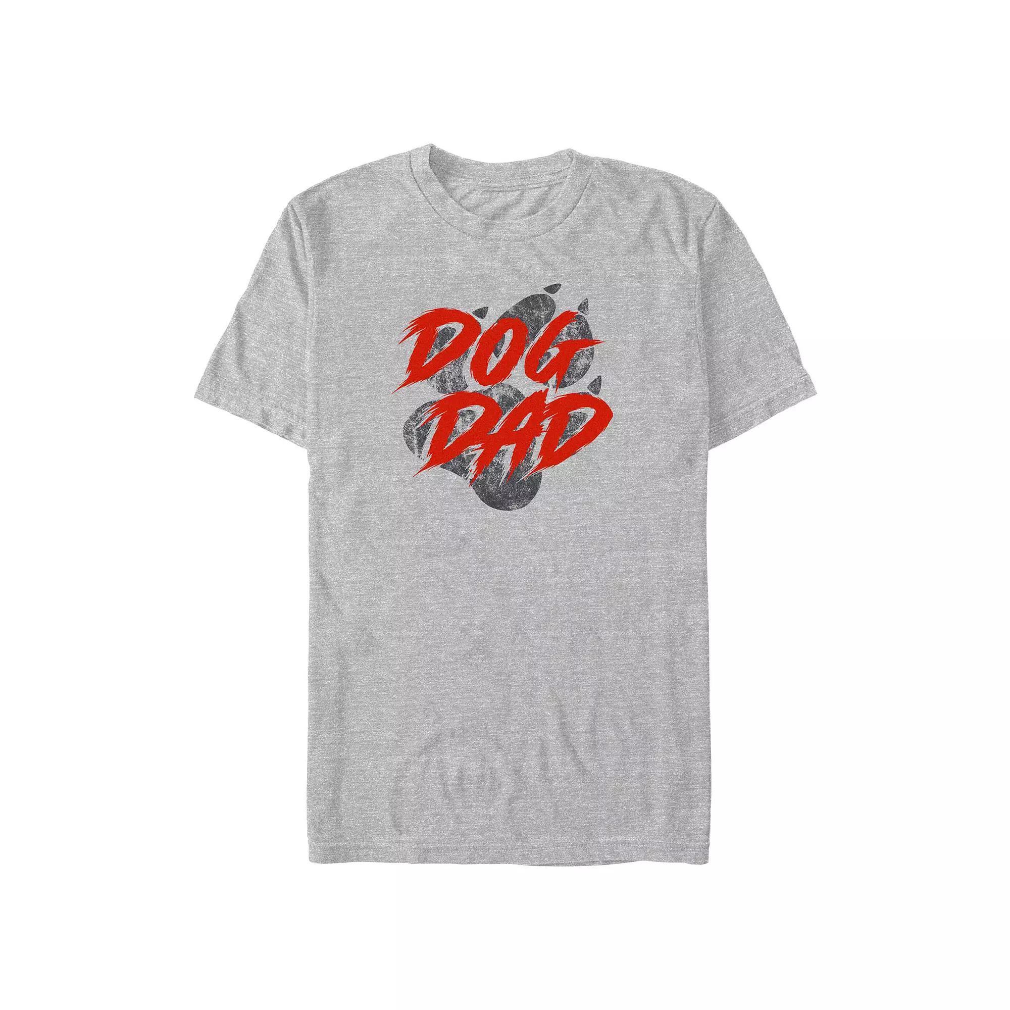 Big & Tall Dog Dad Graphic Tee, Men's, Size: 4XL Tall, Athletic Grey Product Image