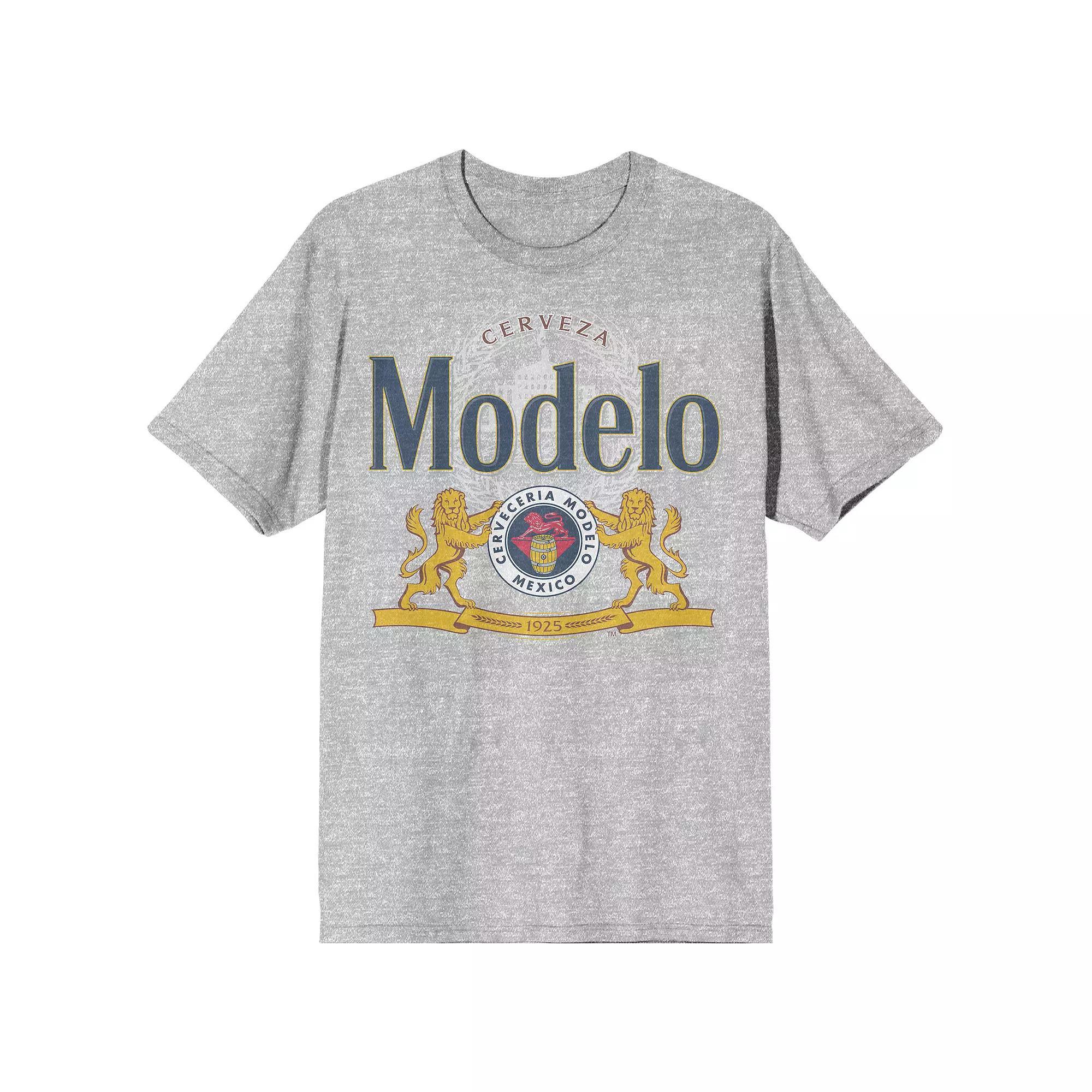 Men's Modelo Beer Logo Graphic Tee, Size: XXL, Gray Product Image