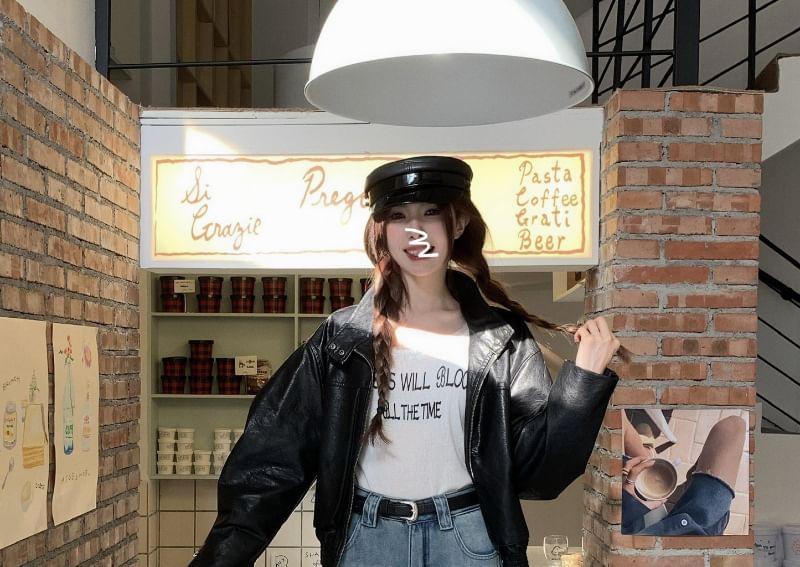 High Waist Washed Cropped Wide Leg Jeans Product Image