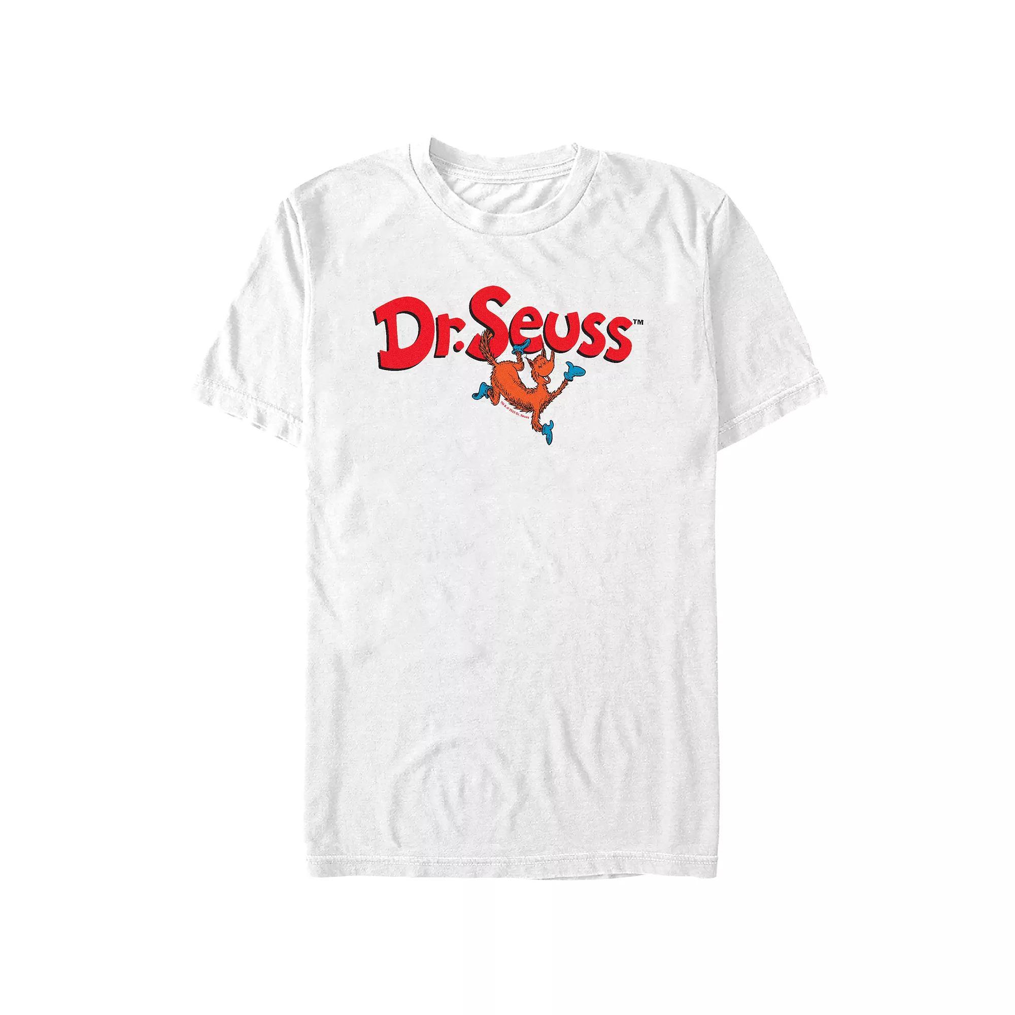 Men's Dr. Seuss Logo And Fox In Socks Graphic Tee, Size: XS, White Product Image