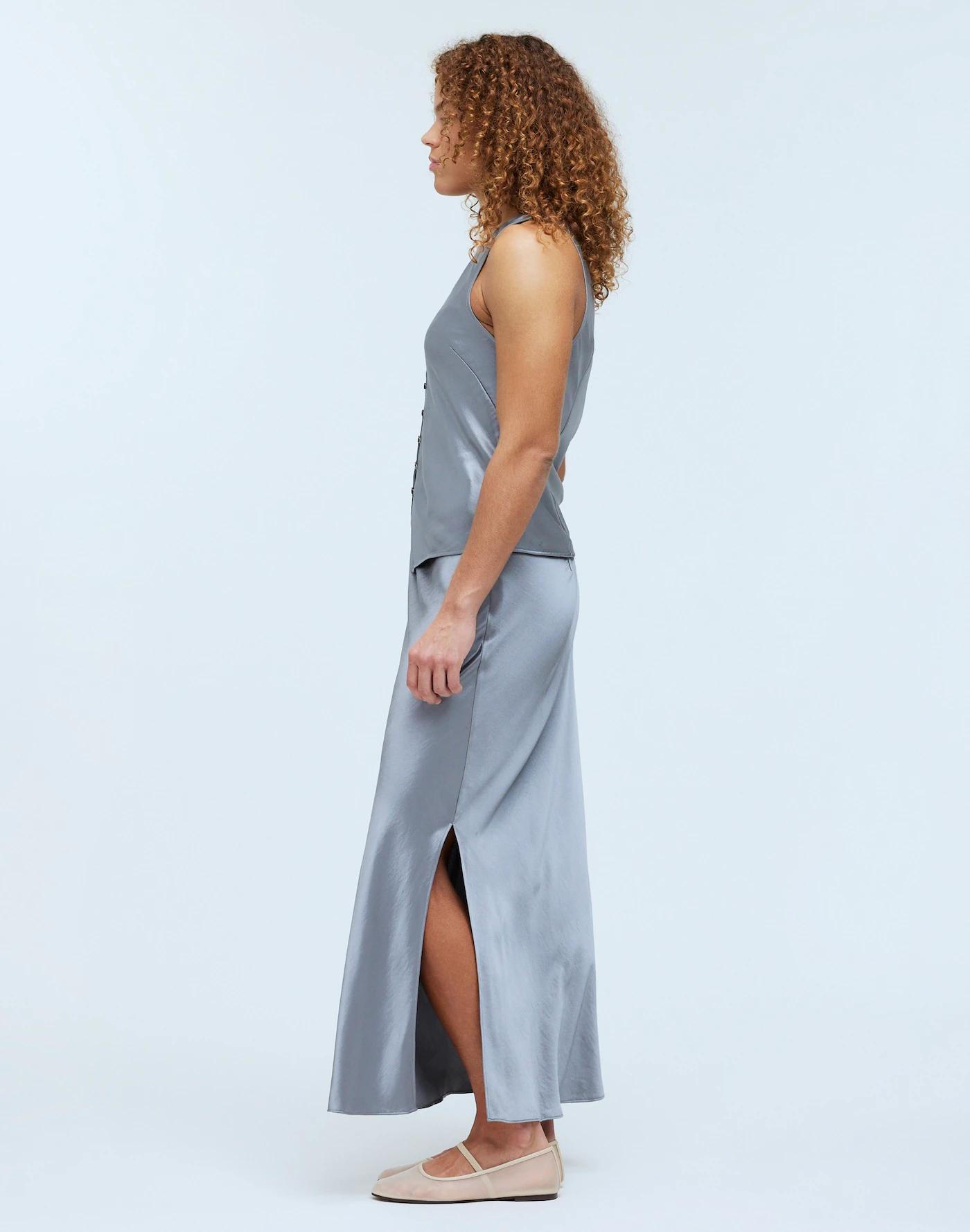 Satin Maxi Slip Skirt Product Image