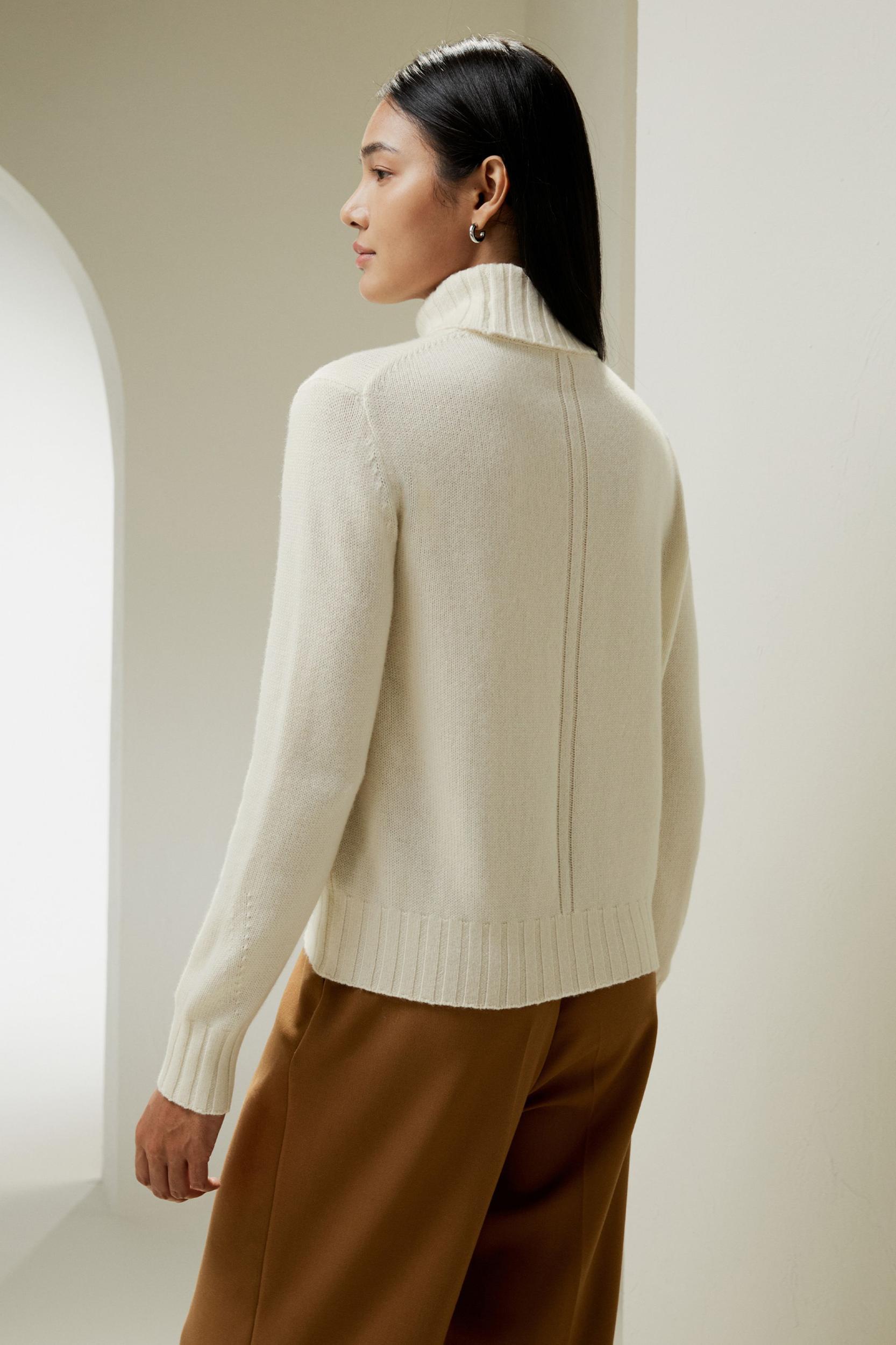 Turtleneck Sweater with Rib Hemline Product Image
