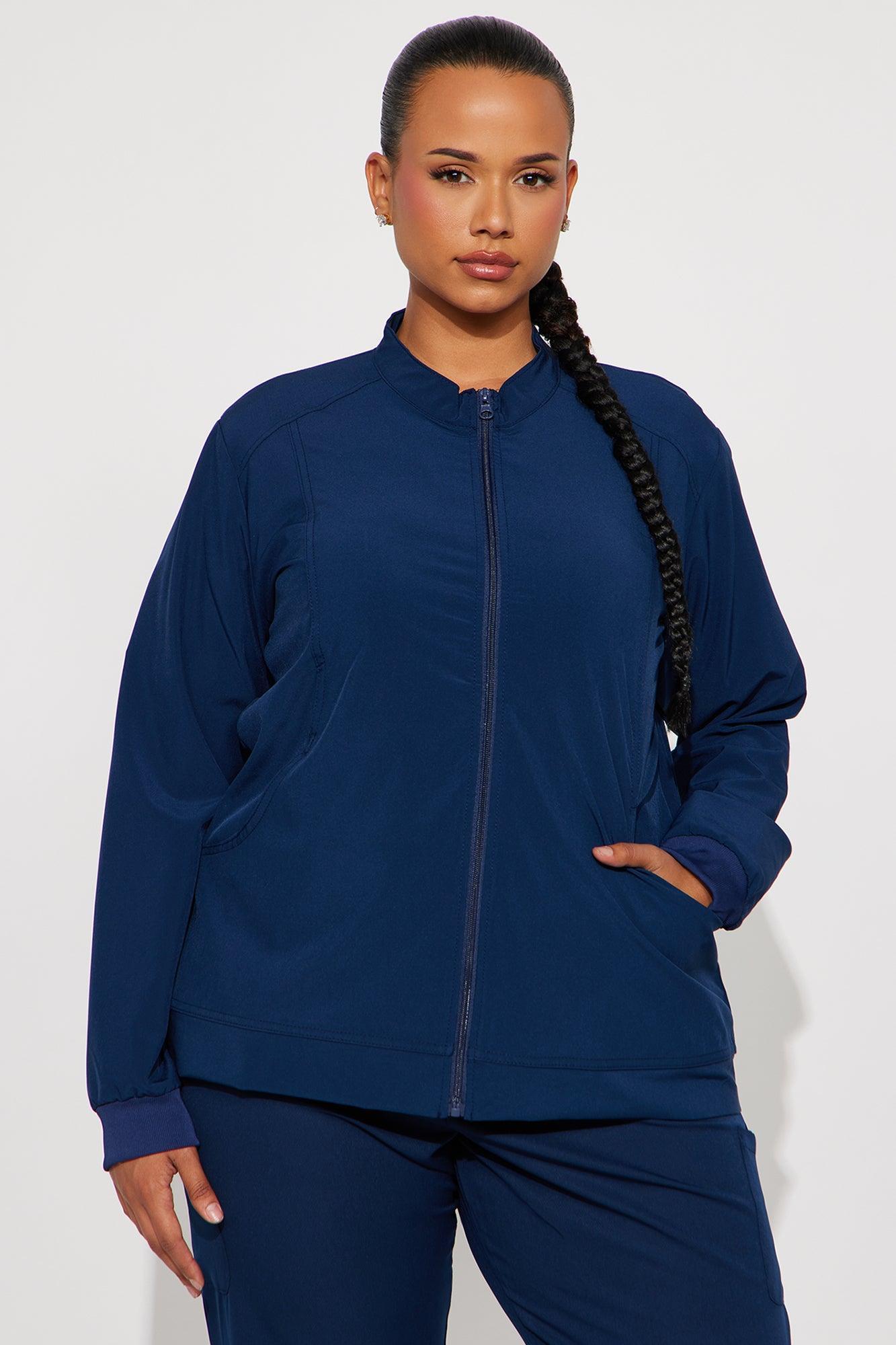 On The Daily Scrub Uniform Zip Up Jacket - Navy Product Image