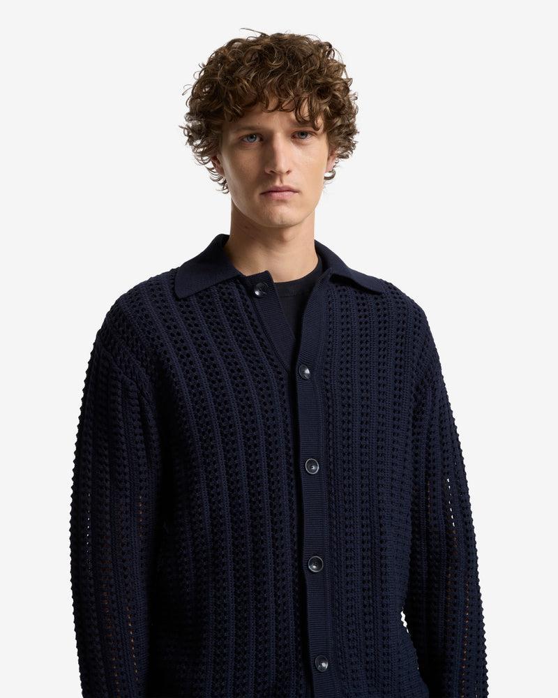 Crochet Knit Polo Product Image