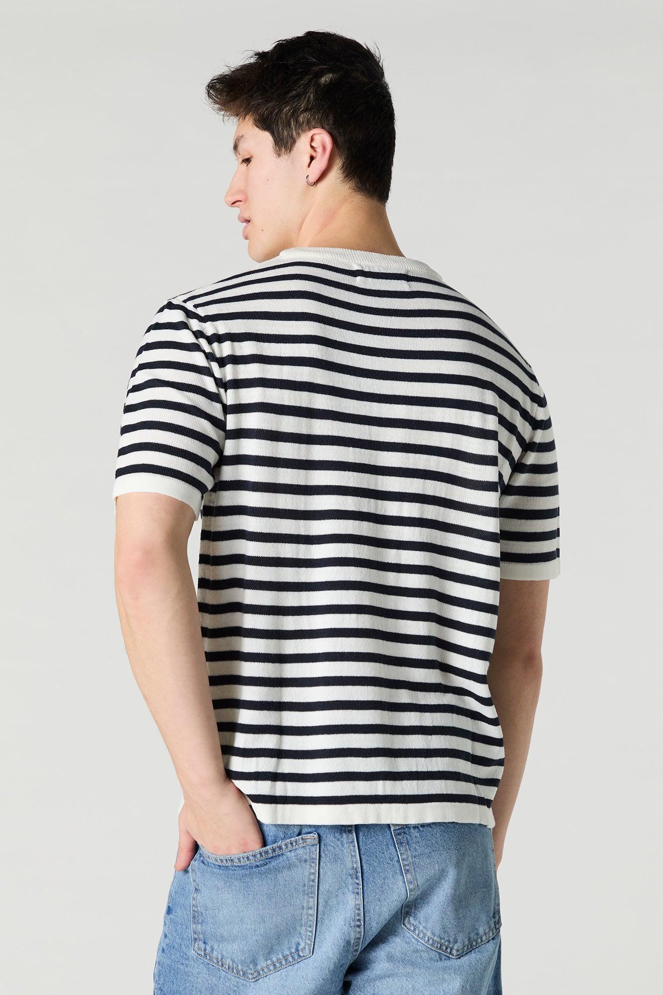 Striped Knit T-Shirt Male Product Image