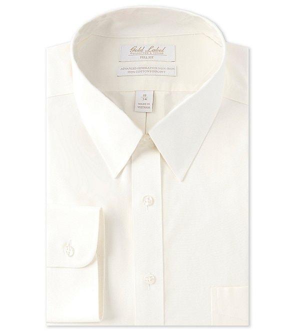 Gold Label Roundtree & Yorke Full-Fit Non-Iron Point-Collar Solid Dress Shirt Product Image