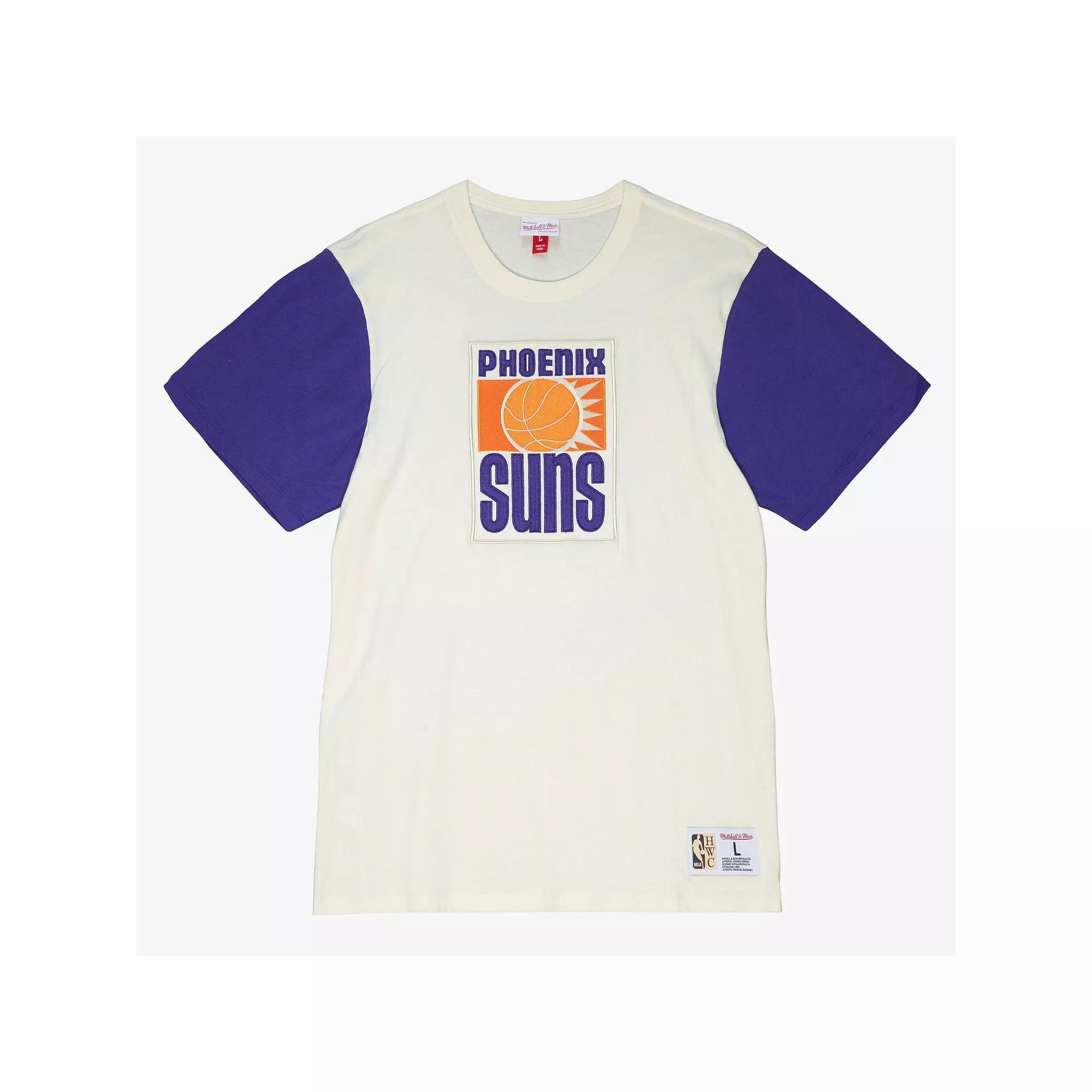 Men's Mitchell & Ness  Cream Phoenix Suns Color Block T-Shirt, Size: XL, Phx Beige Product Image