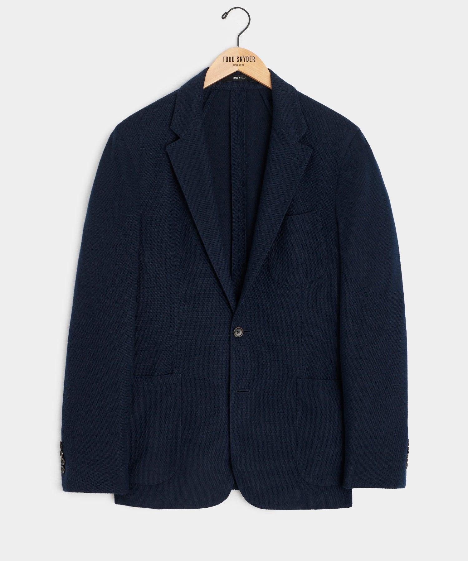 Italian Cashmere Pique Sport Coat in Navy Product Image