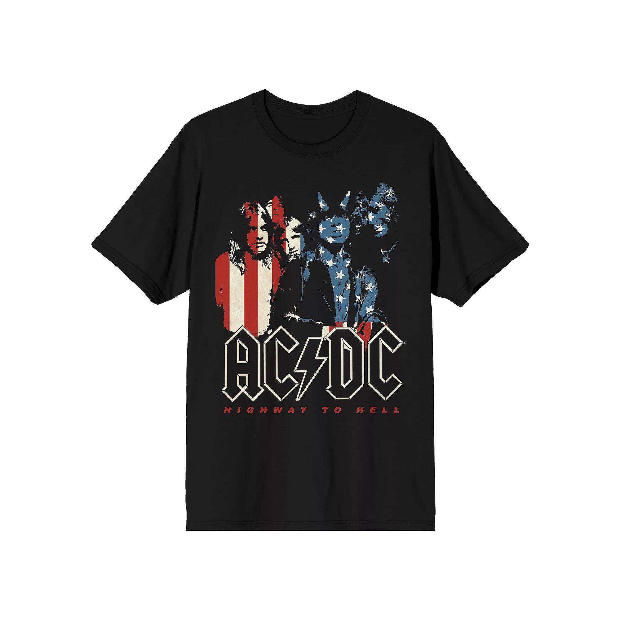 Men's AC/DC Flag Tee, Size: XL, Black Product Image