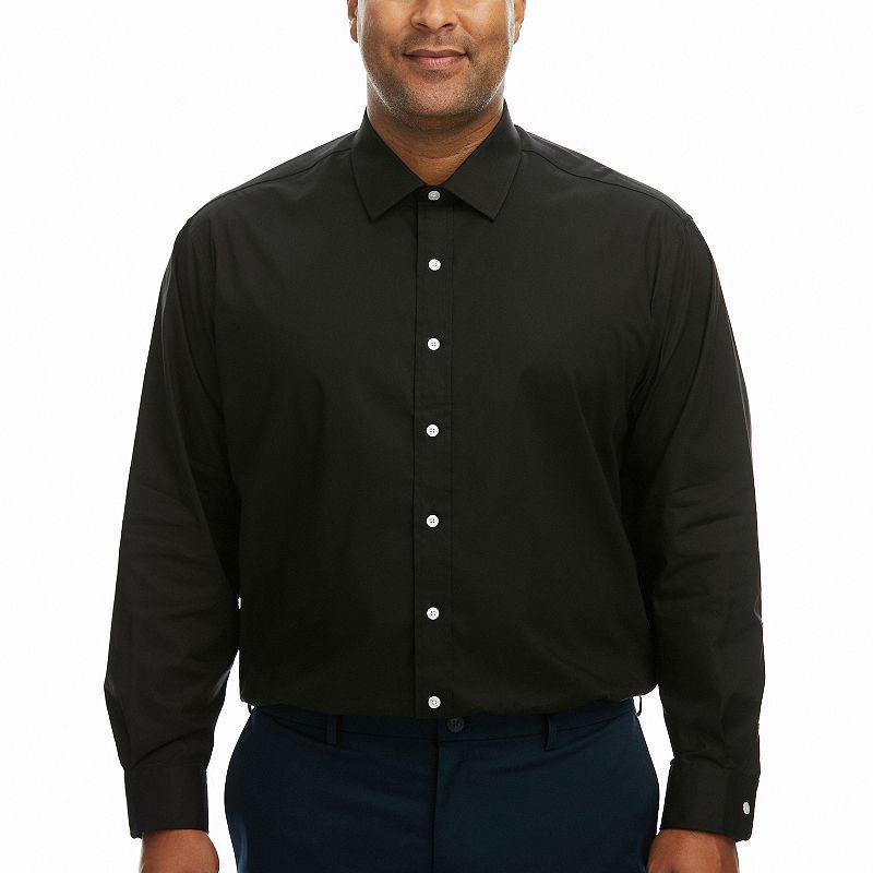 Big & Tall Haggar Premium Comfort Wrinkle Resistant Dress Shirt, Men's, Size: 19 37/8T, Black Product Image