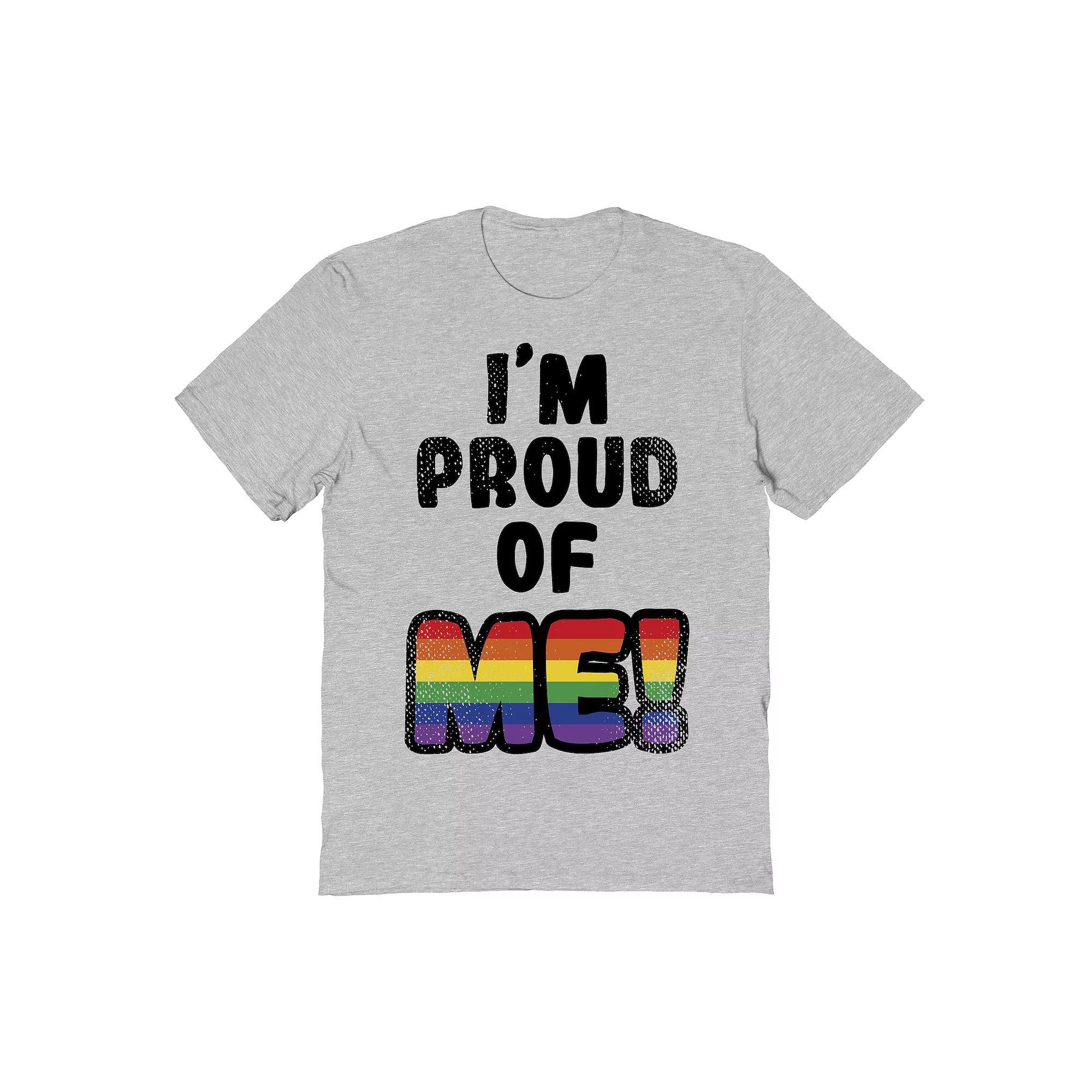 Men's COLAB89 by Threadless Im Proud Of Me Pride Graphic Tee, Size: Large, Sport Gray Product Image