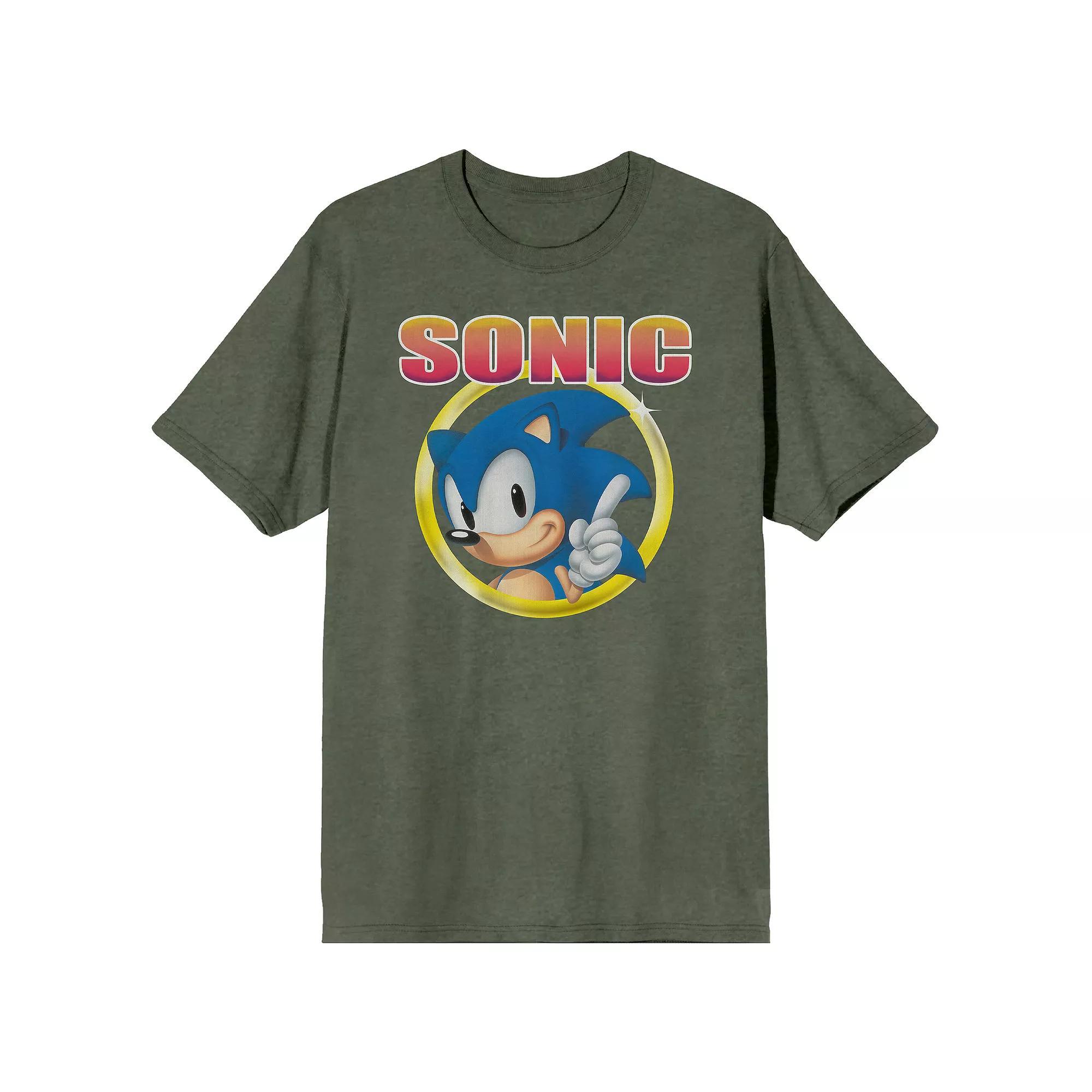 Men's Sonic Hedgehog Graphic Tee, Size: Small, Green Product Image