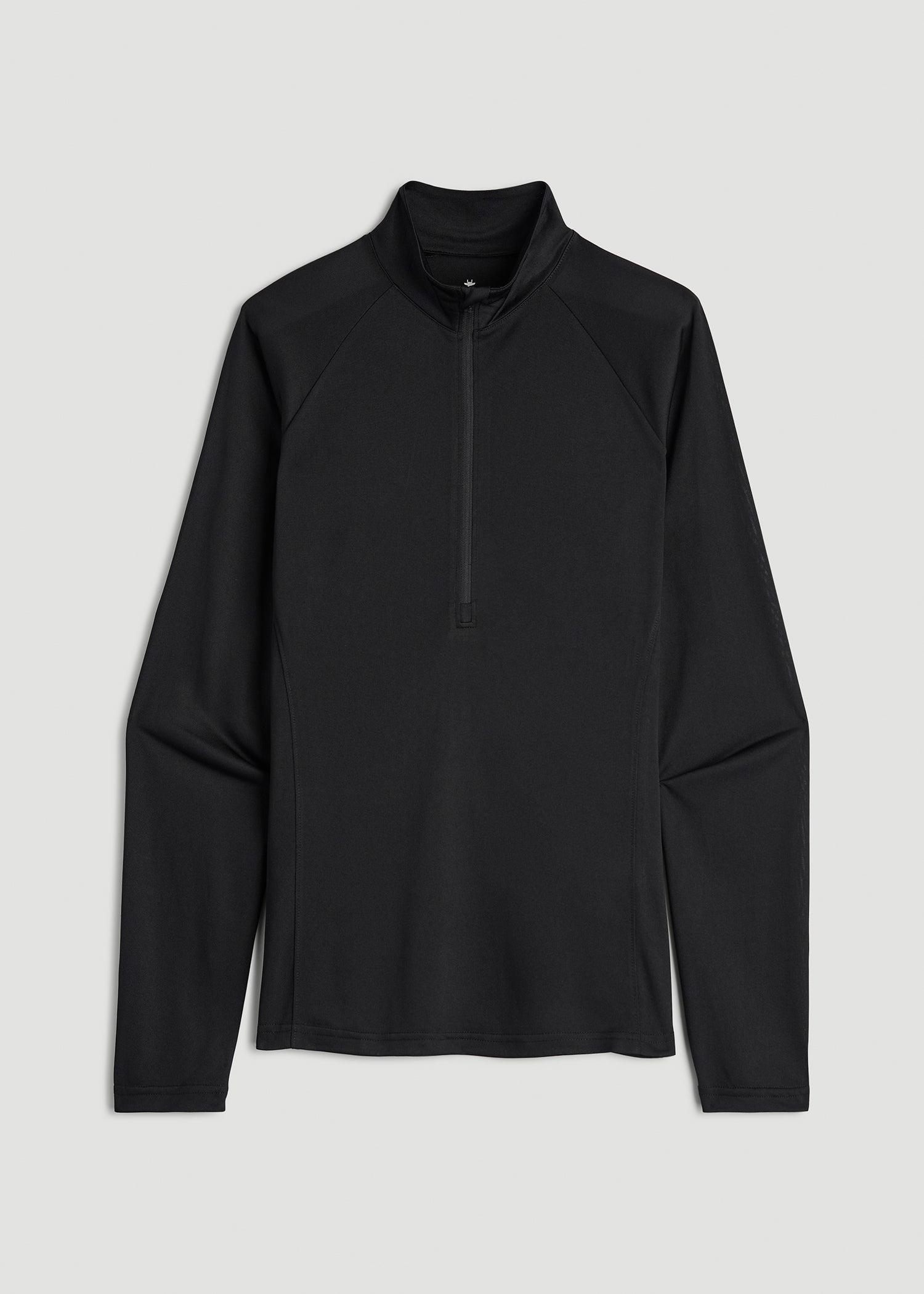 Long Sleeve Active Half Zip Pullover Tall Women's Jacket in Black Product Image