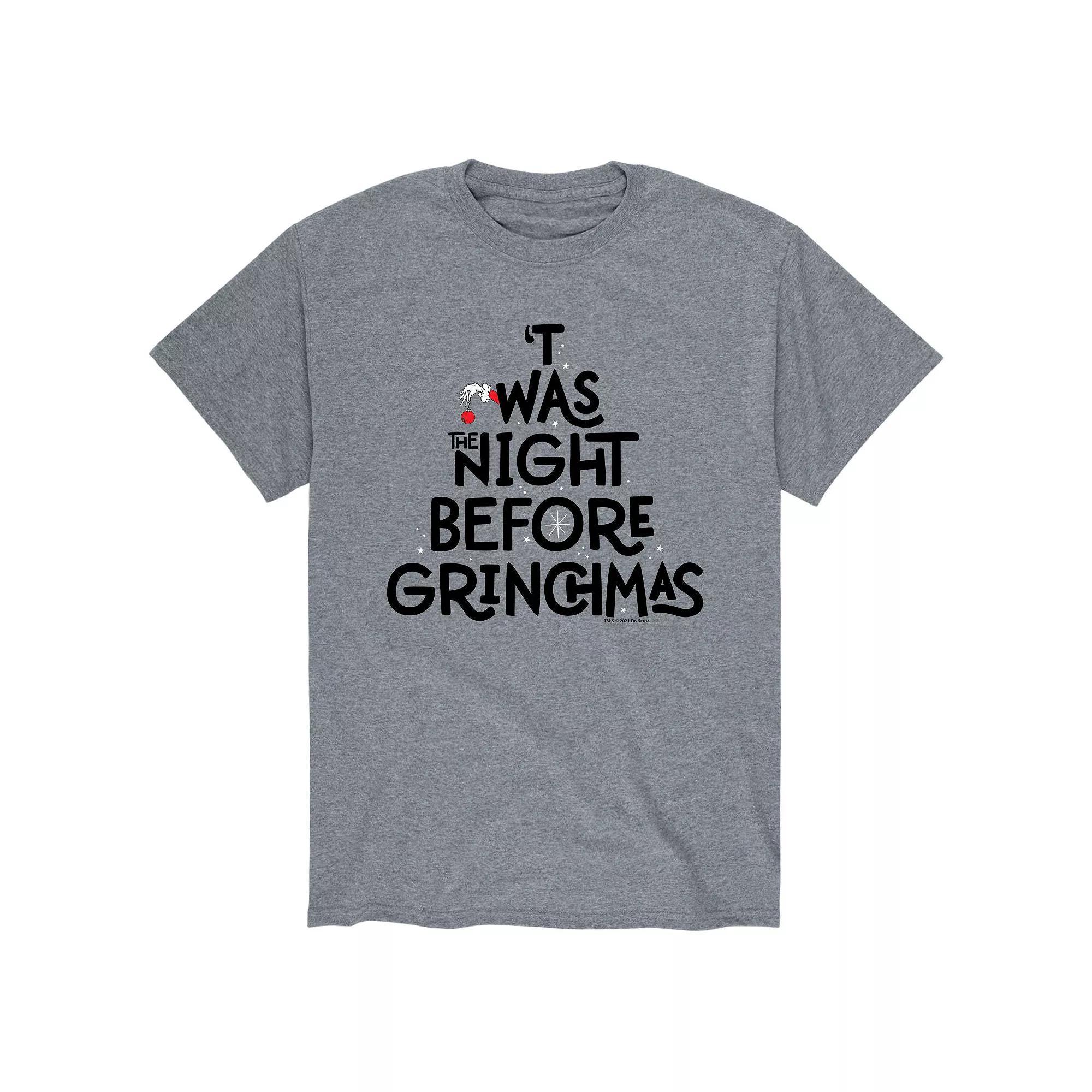 Men's Dr. Seuss The Grinch "'Twas The Night Before Christmas" Tee, Size: Medium, Gray Product Image