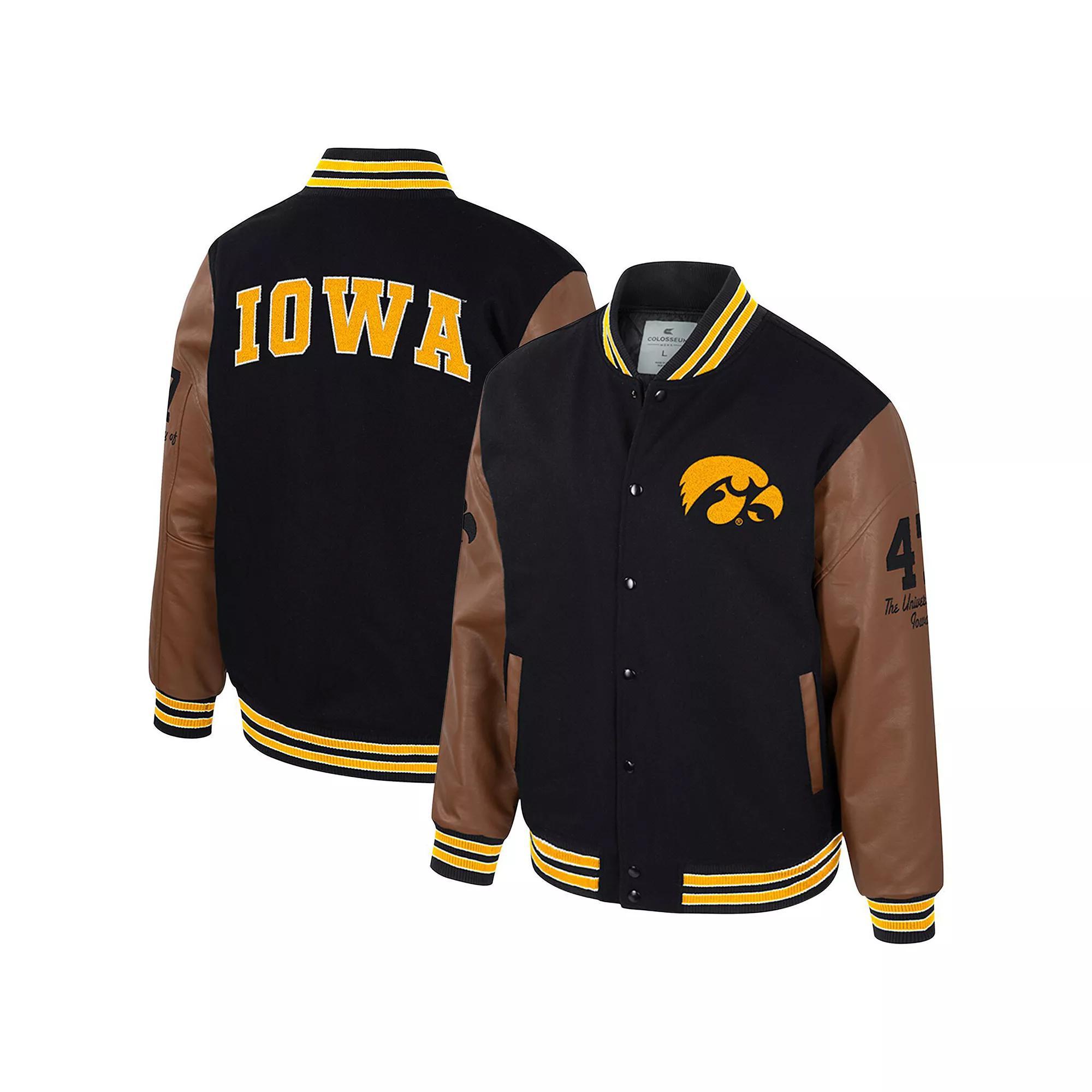 Mens Colosseum Iowa Hawkeyes Letterman Full-Snap Varsity Jacket Product Image