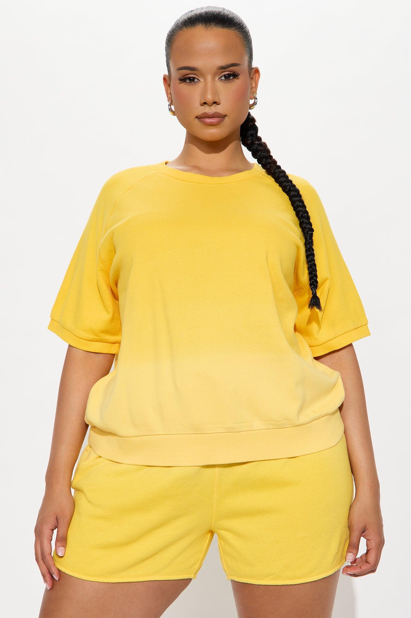Mellow Mood Lounge Short Set - Yellow Product Image