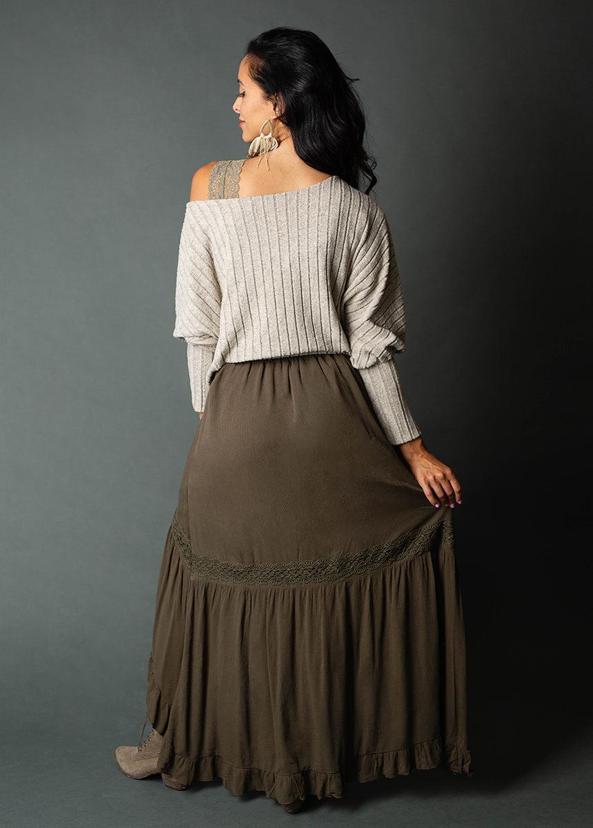 Alizah Skirt in Deep Olive Female Product Image