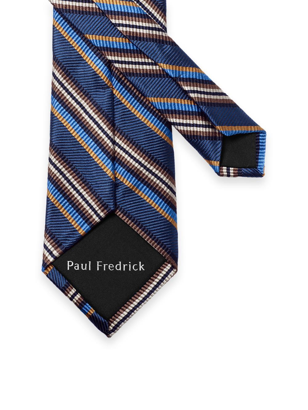 Stripe Woven Silk Tie - Blue Multi Product Image