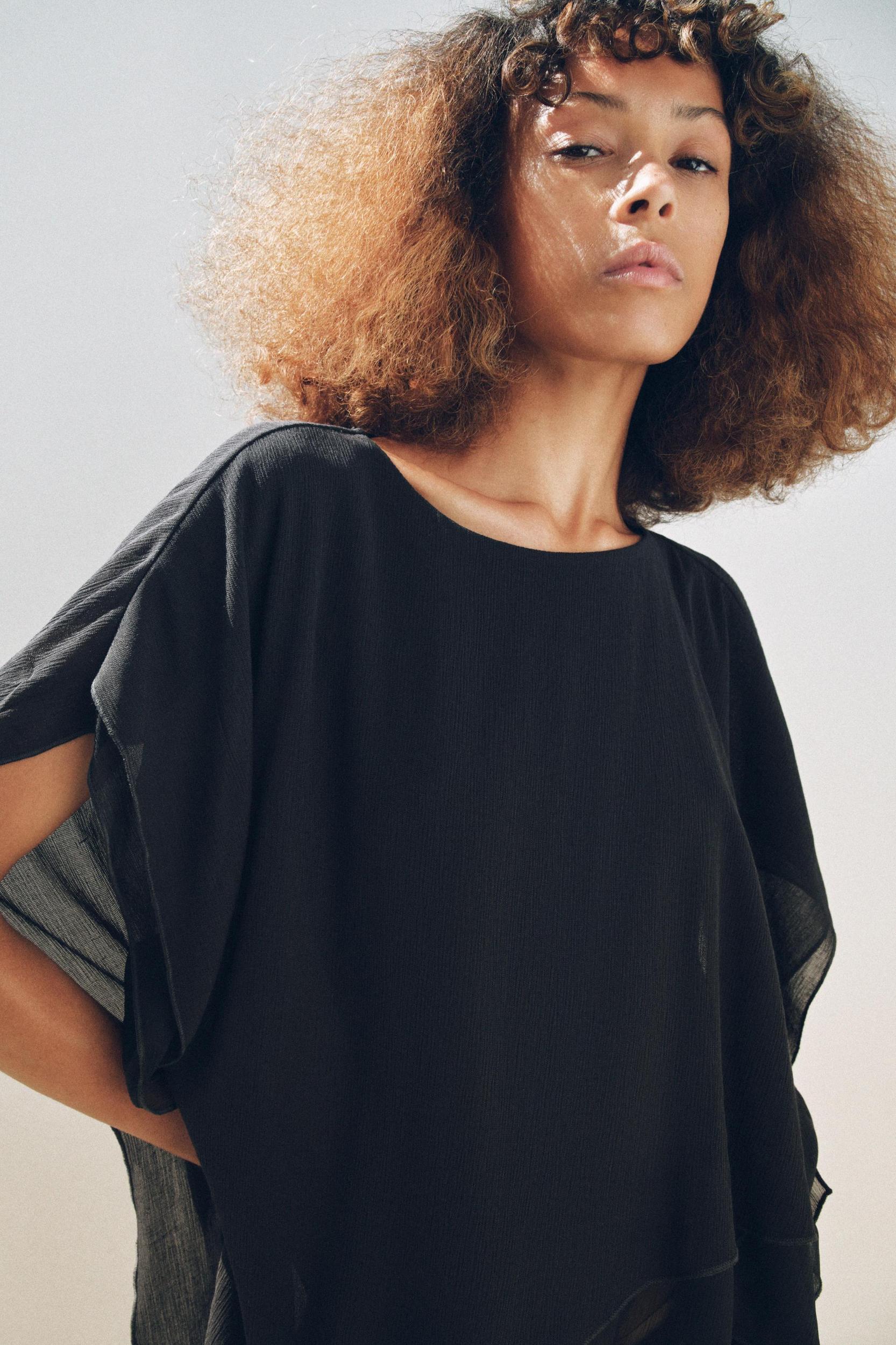 ASYMMETRIC TEXTURED CAPE Product Image