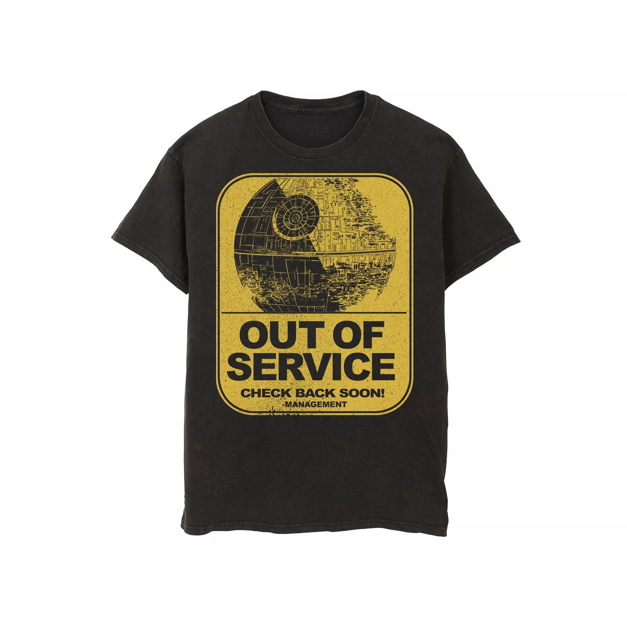 Men's Star Wars Death Star Out Of Service Check Back Soon Tee, Size: 3XL, Black Product Image