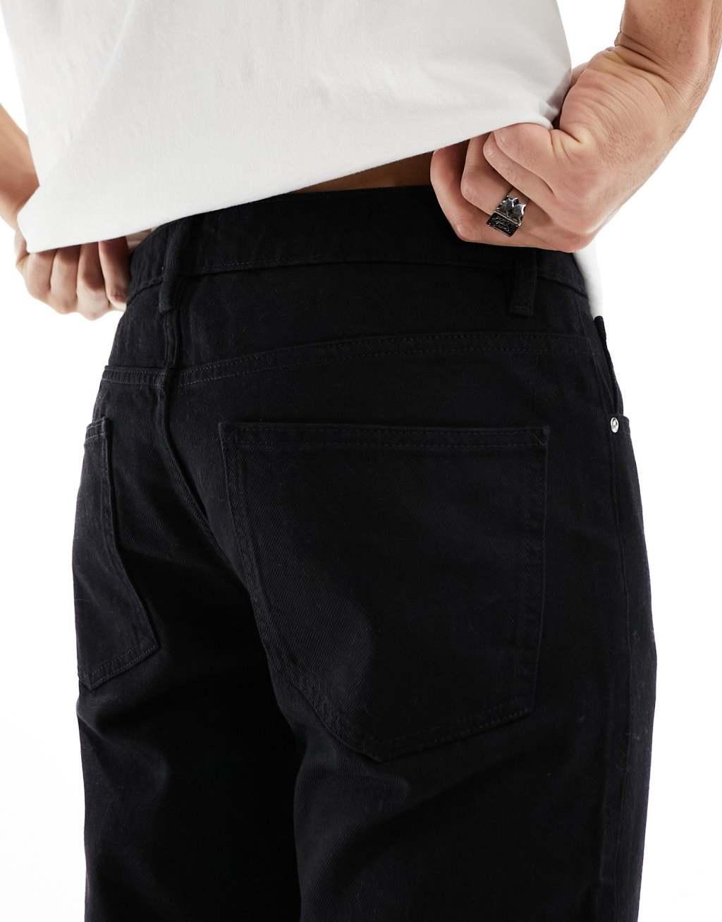 ASOS DESIGN no fade black tapered fit jeans Product Image