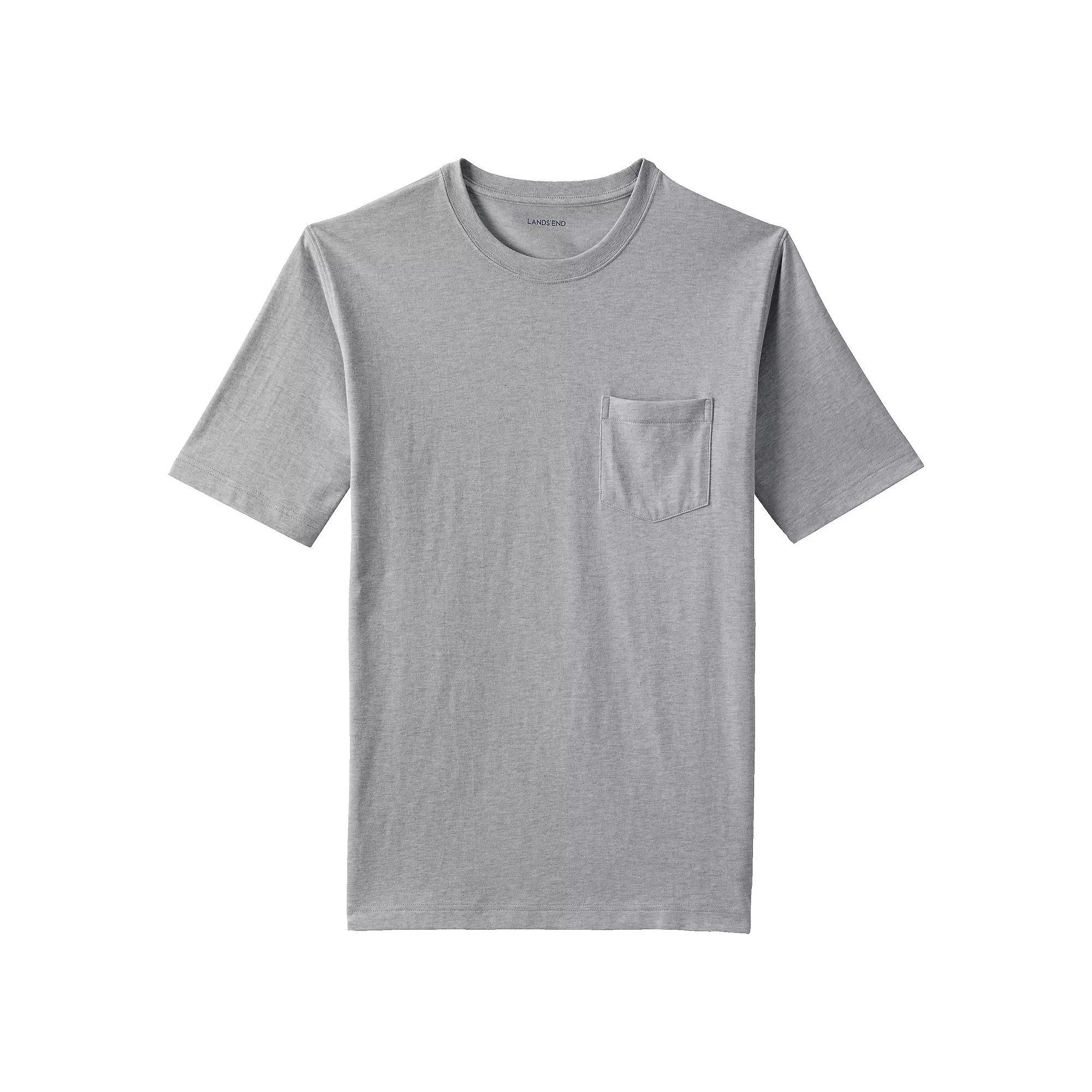 Big & Tall Lands' End Super Pocket Tee, Men's, Size: Large Tall, Gray Grey Product Image