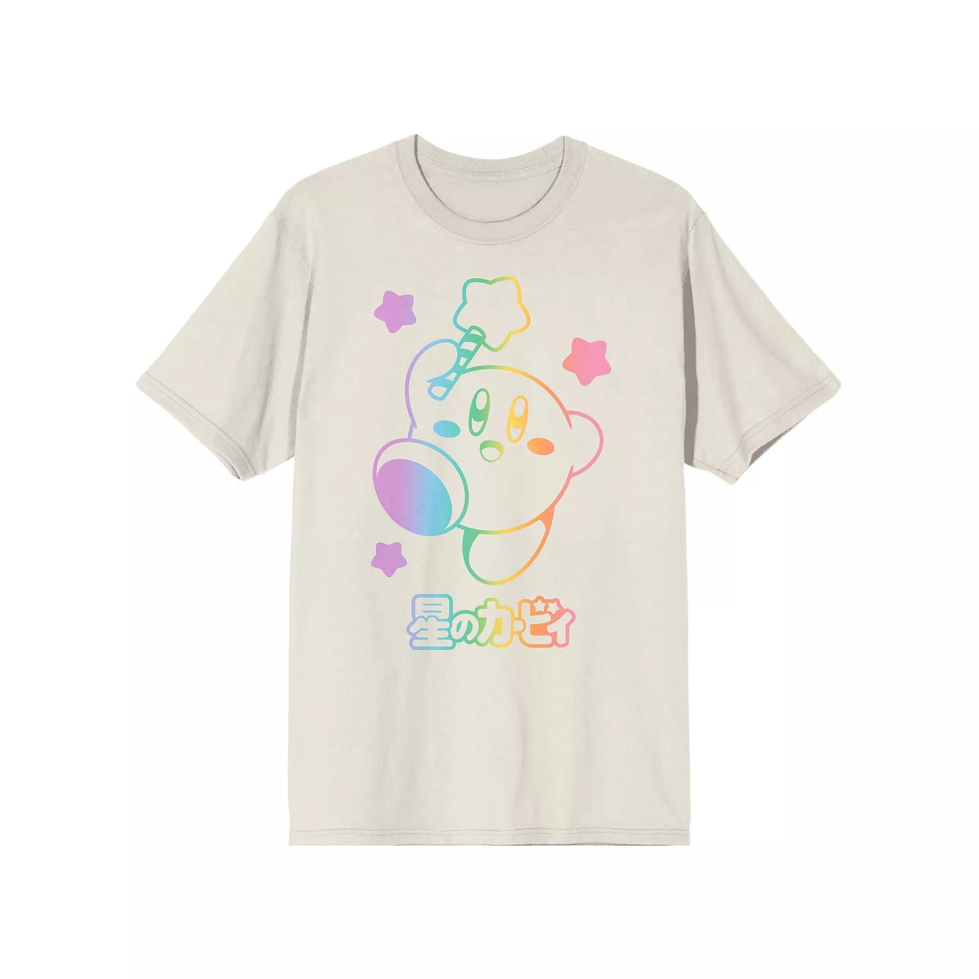 Men's Kirby Rainbow Gradient Tee, Size: XXL, White Product Image
