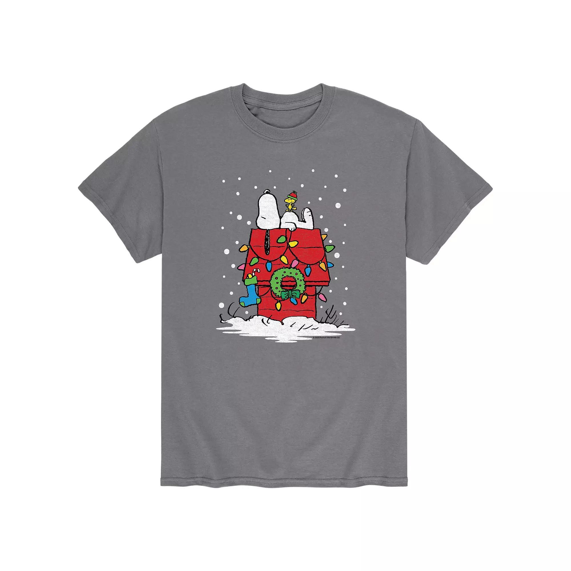 Men's Peanuts Snoopy Lit Up Tee, Size: Medium, Grey Product Image