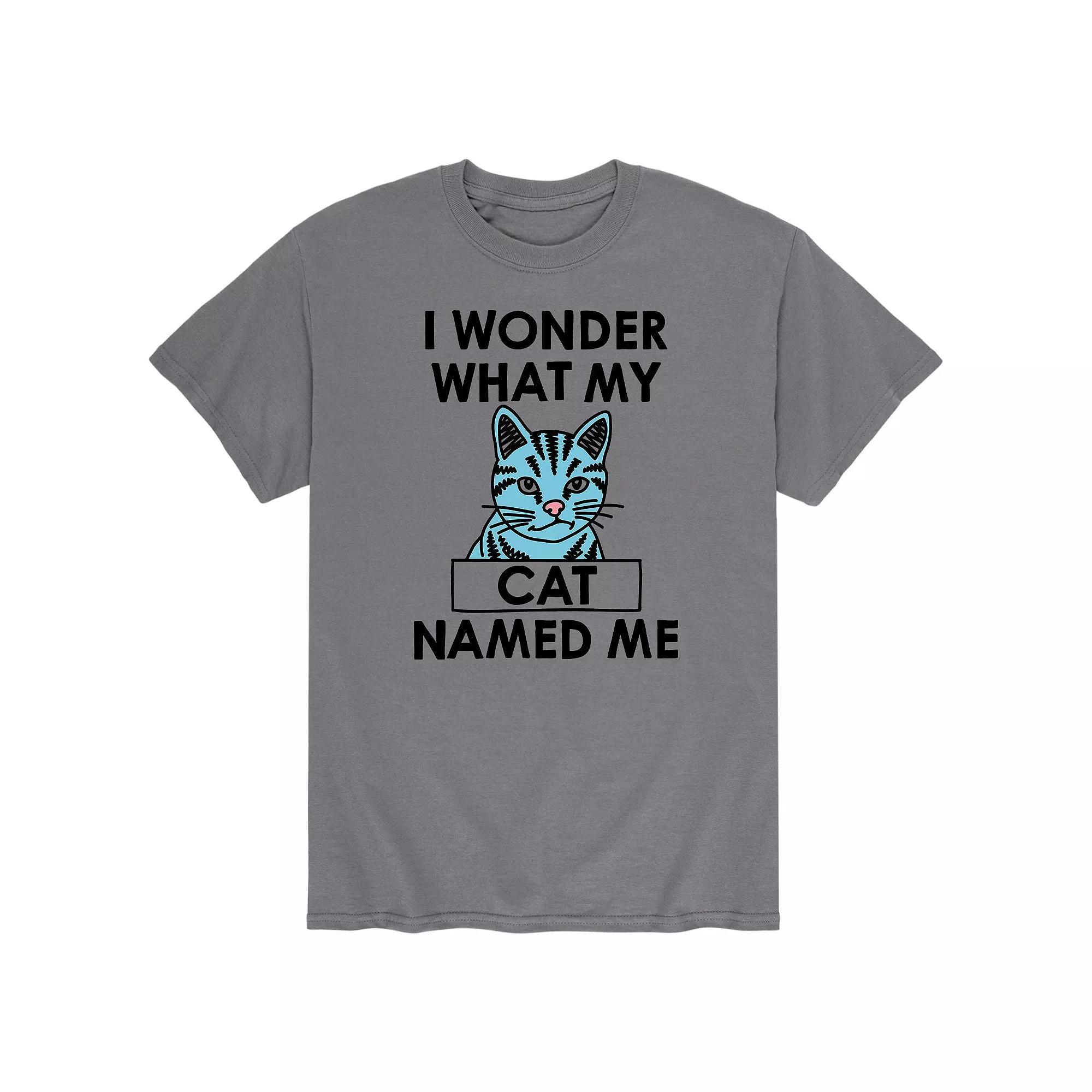Mens I Wonder What My Cat Named Me Graphic Tee Product Image