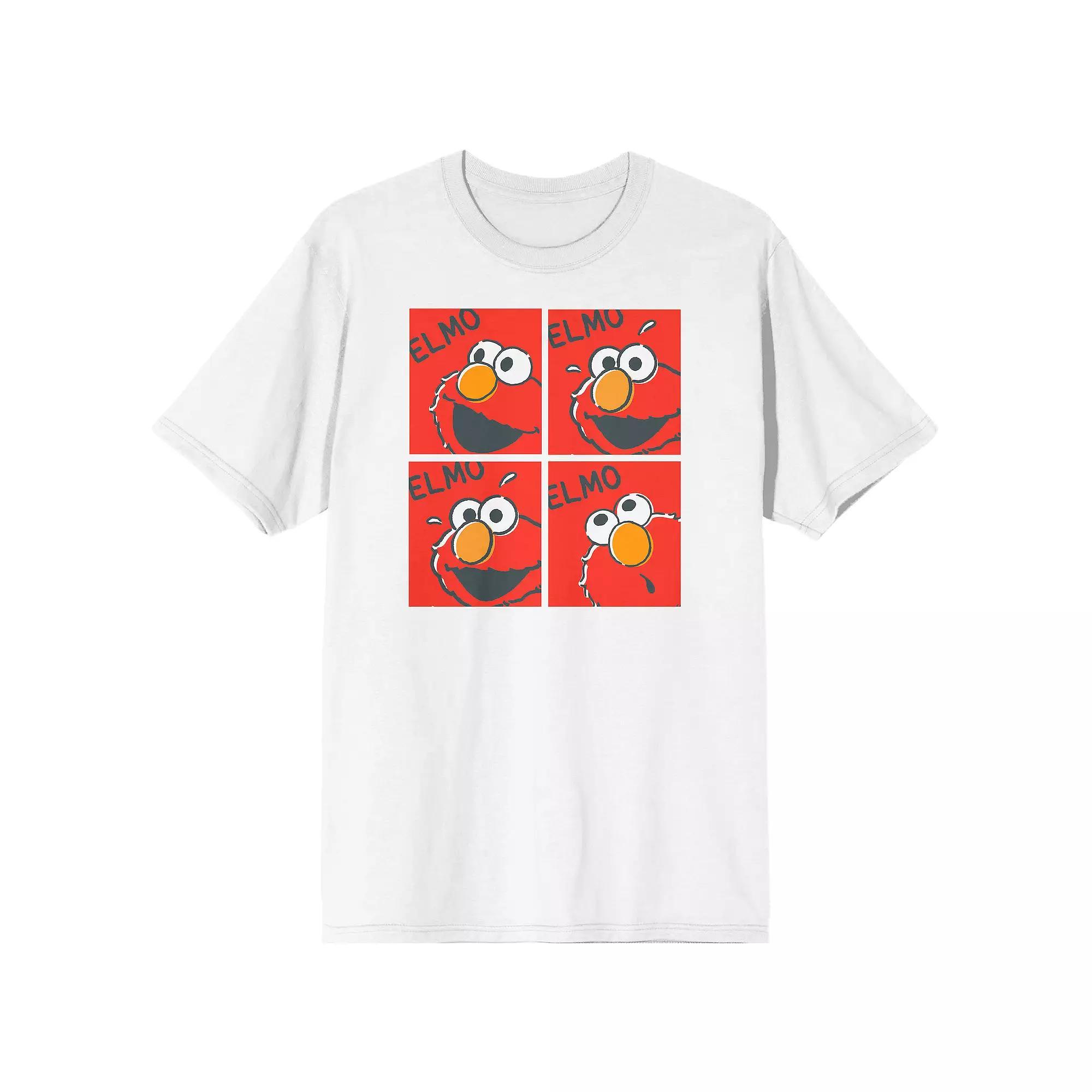 Men's Sesame Street Elmo On 4 Tee, Size: Small, White Product Image