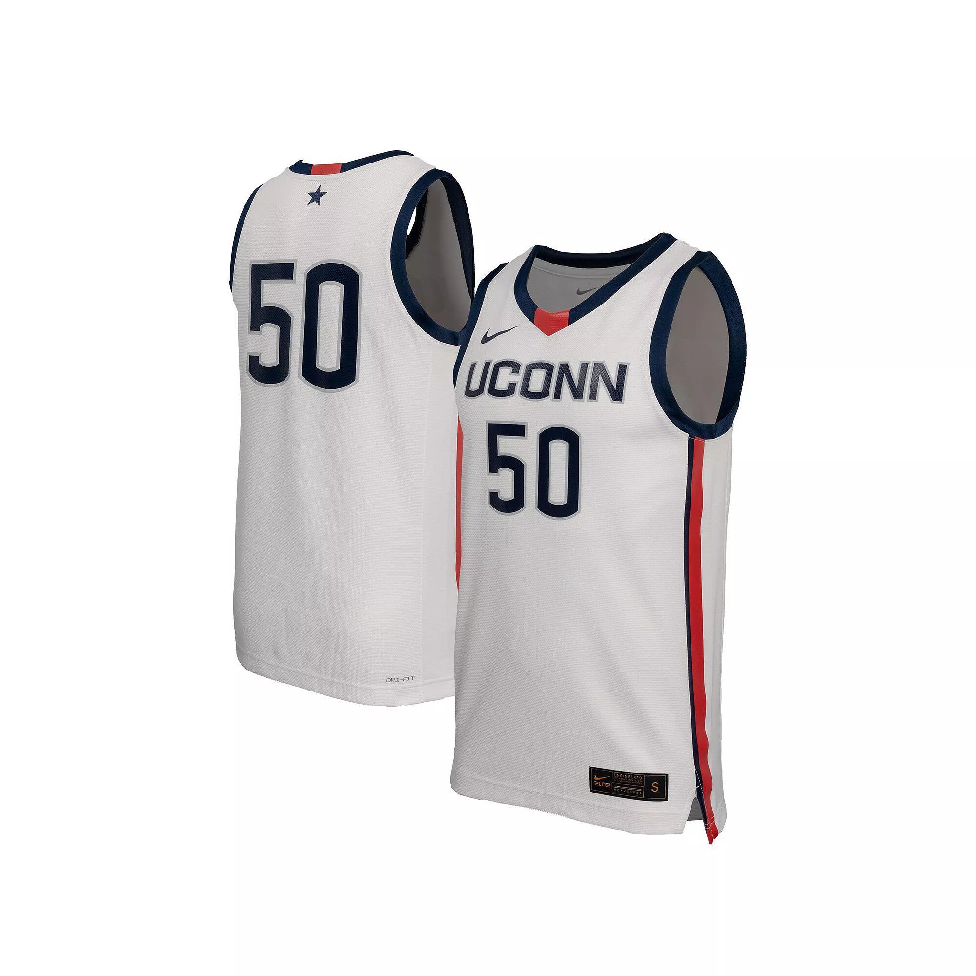 Men's Nike White UConn Huskies Replica Basketball Jersey, Size: XL Product Image