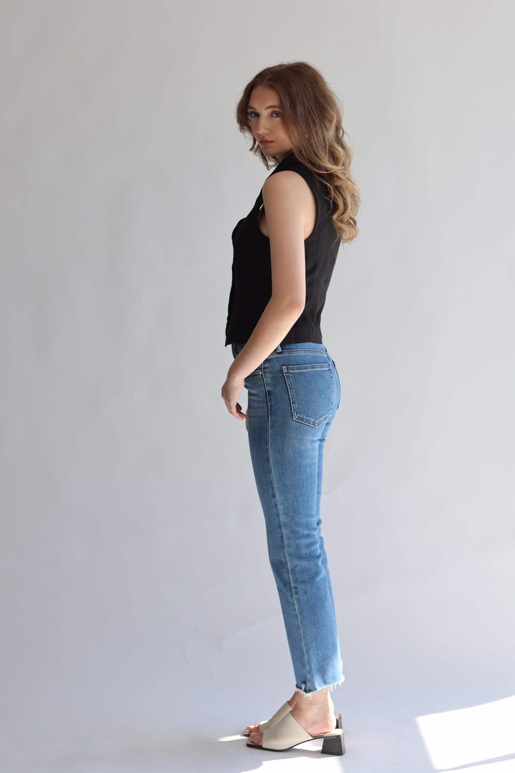 Just Black Clean Crop Flare Denim Product Image