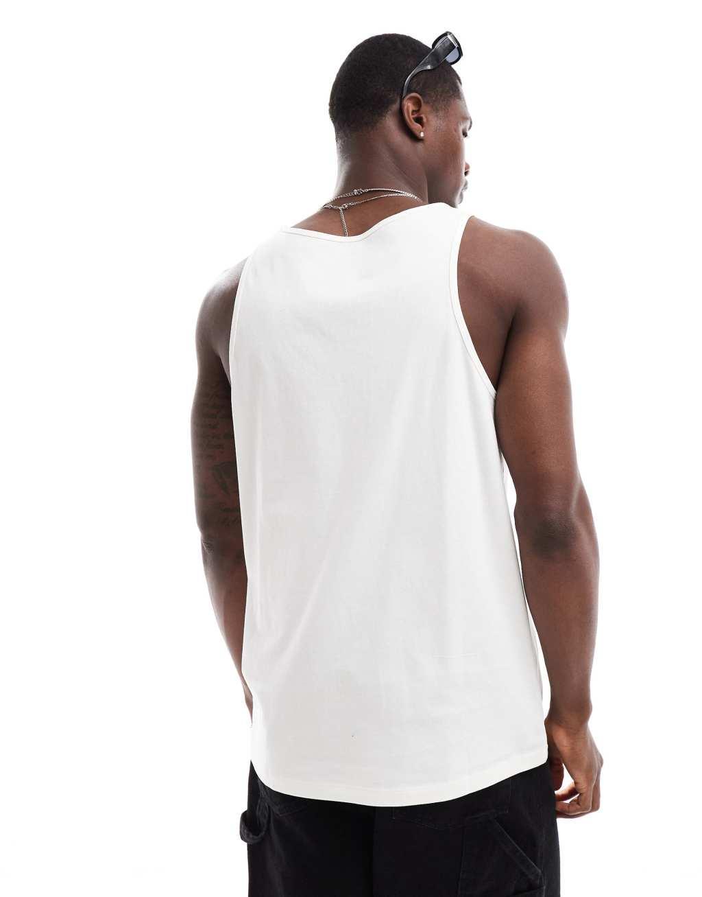 ASOS DESIGN 2 pack tank tops in cream and brown Product Image