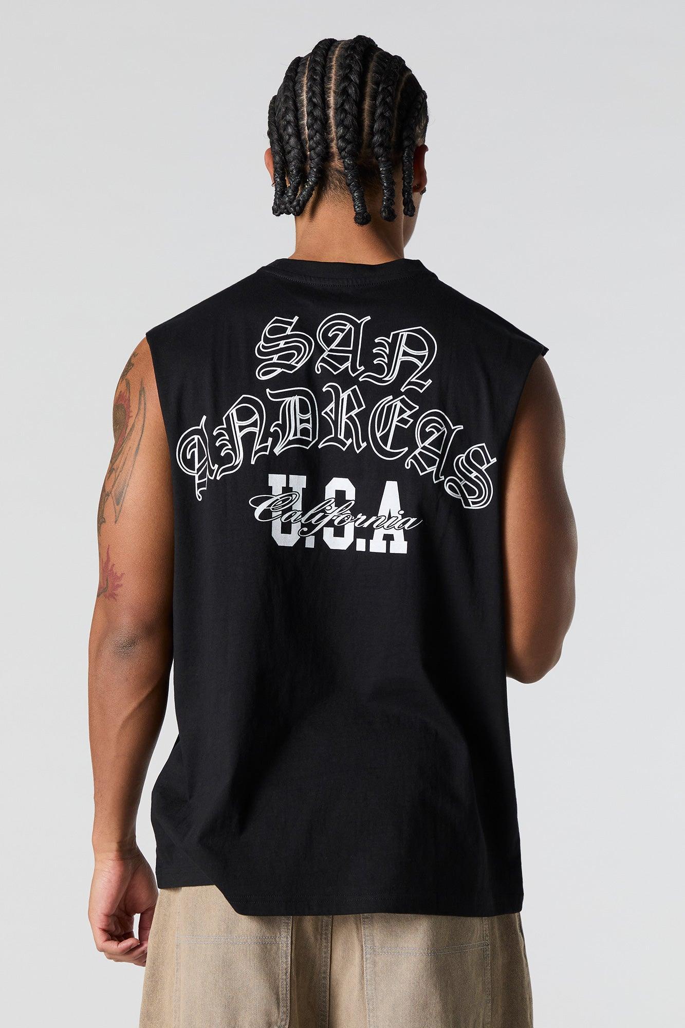 San Andreas Graphic Muscle Tank Male Product Image
