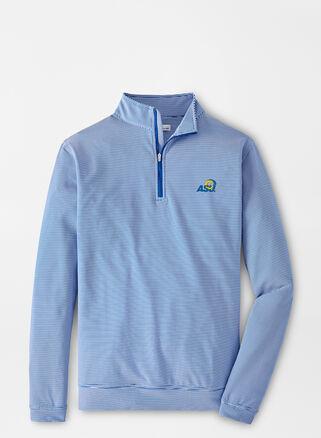 Peter Millar Mens Angelo State University Perth Mini Stripe Quarter-Zip | Color: Blue / White | Size: 3XL Product Image