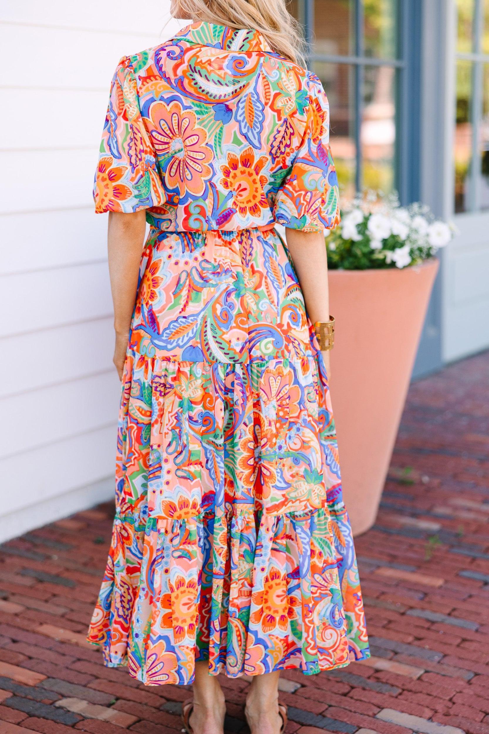 Great New Beginnings Blue Abstract Maxi Dress Female Product Image