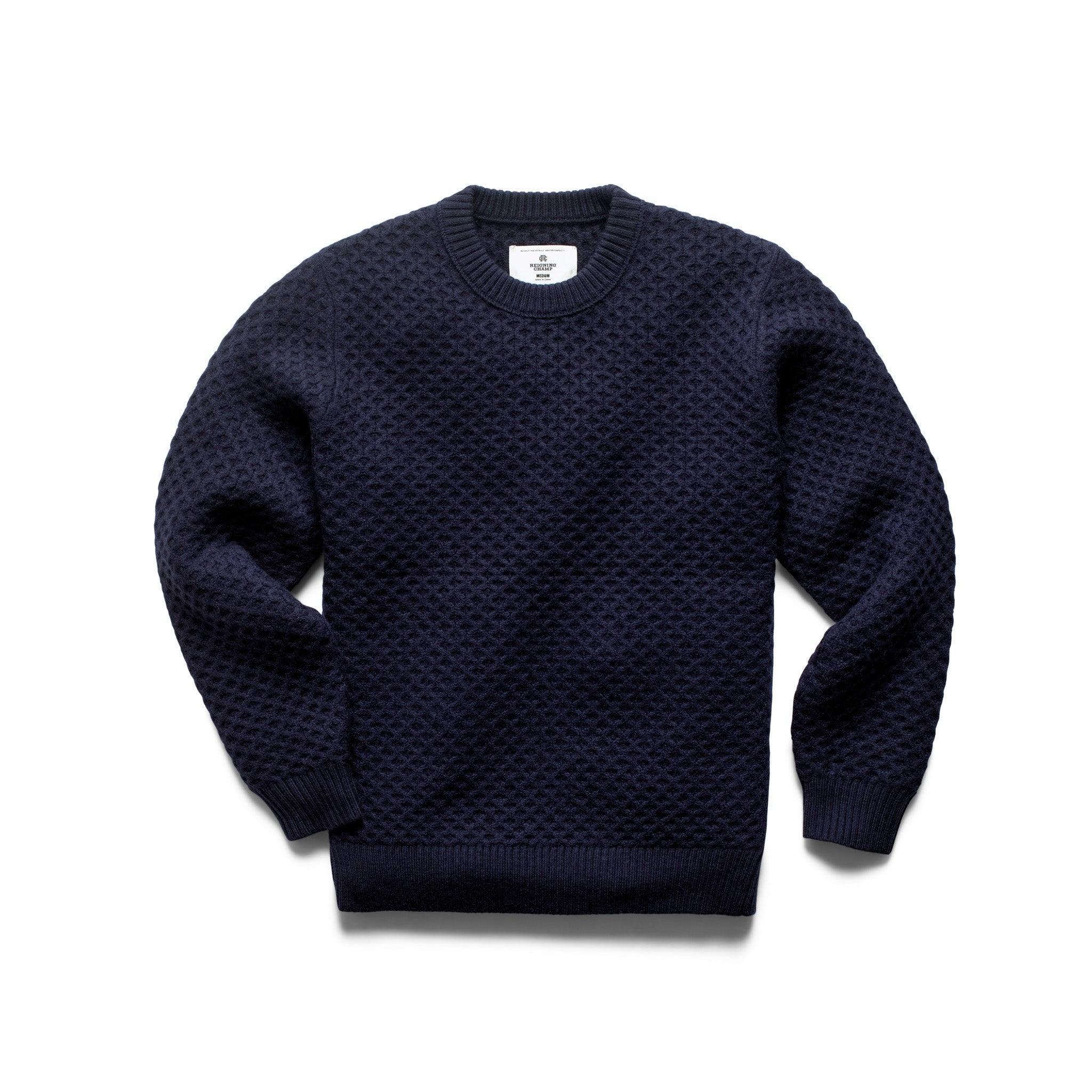 Merino Honeycomb Crewneck Male Product Image