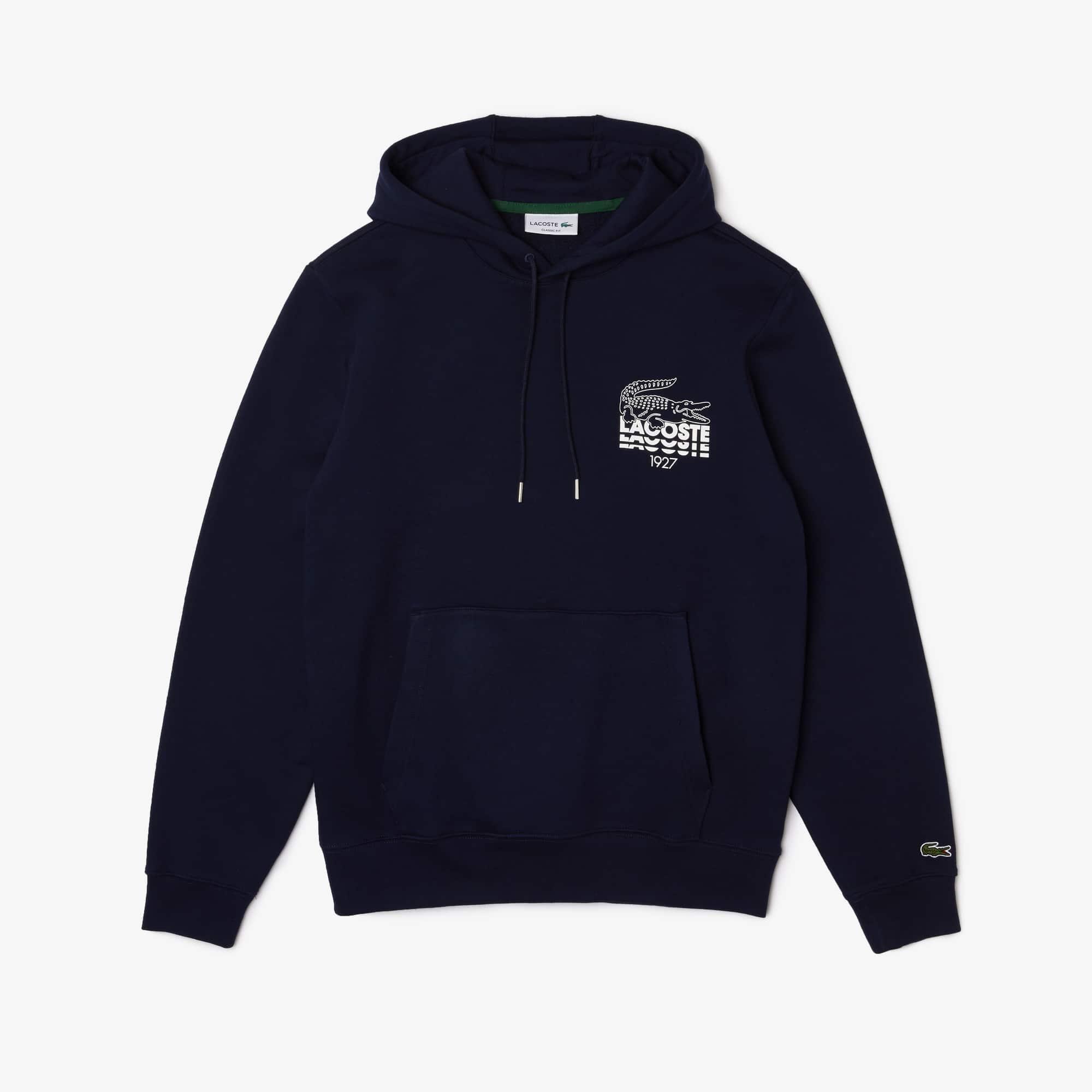Men's Crocodile Branding Cotton Fleece Hoodie Product Image