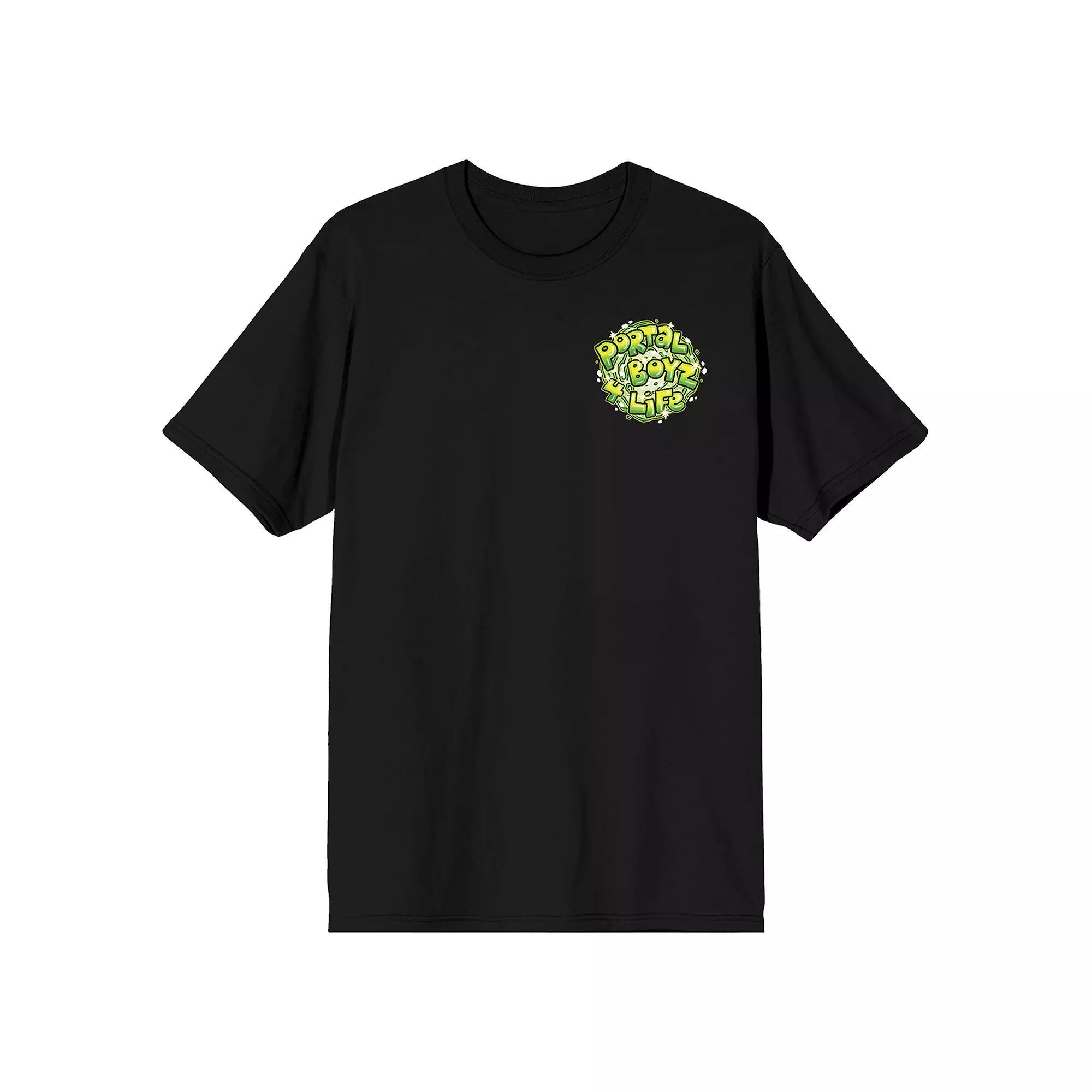Men's Rick & Morty Portal Boyz Short Sleeve Graphic T-Shirt, Size: Small, Black Product Image