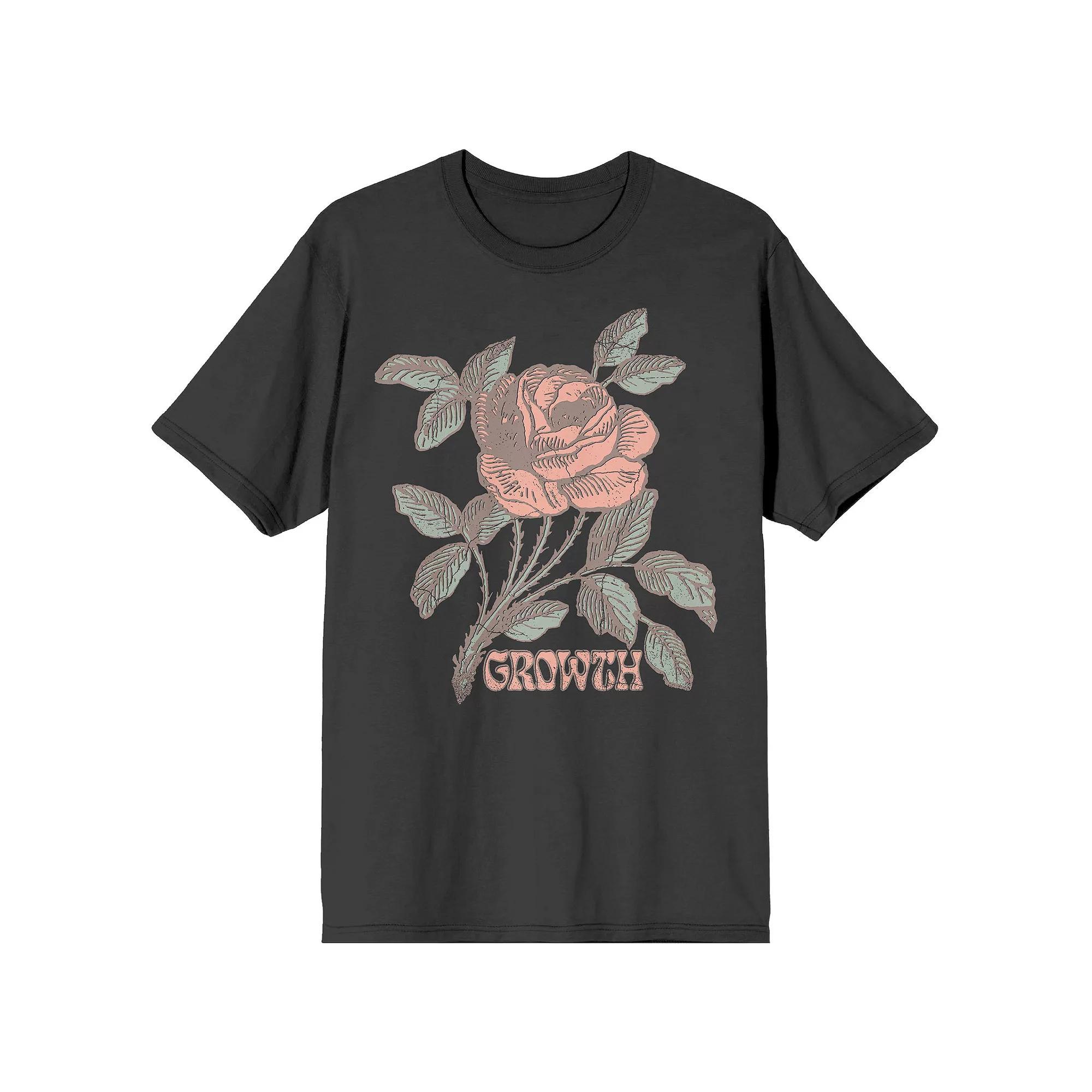 Men's Vintage Rose Positive Graphic Tee, Size: XL, Gray Product Image