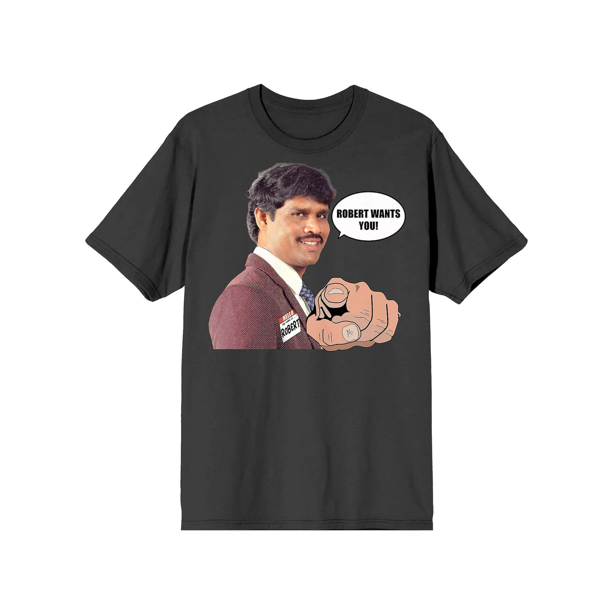 Men's Screenshot Energy Meme "Robert Wants You" Tee, Size: XXL, Black Product Image