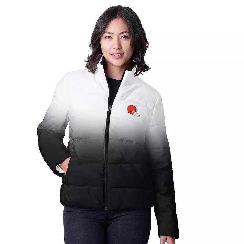 Women's G-III 4Her by Carl Banks  Black Cincinnati Bengals Overtime Ombre Full-Zip Puffer Jacket, Size: Medium Product Image