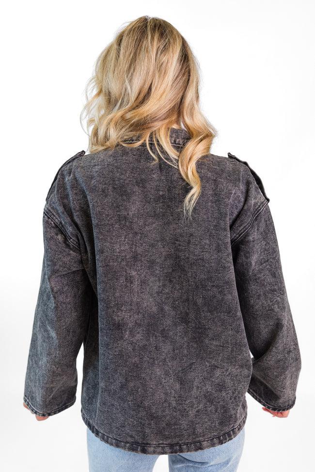 Mandie Washed Black Denim Jacket FINAL SALE Product Image