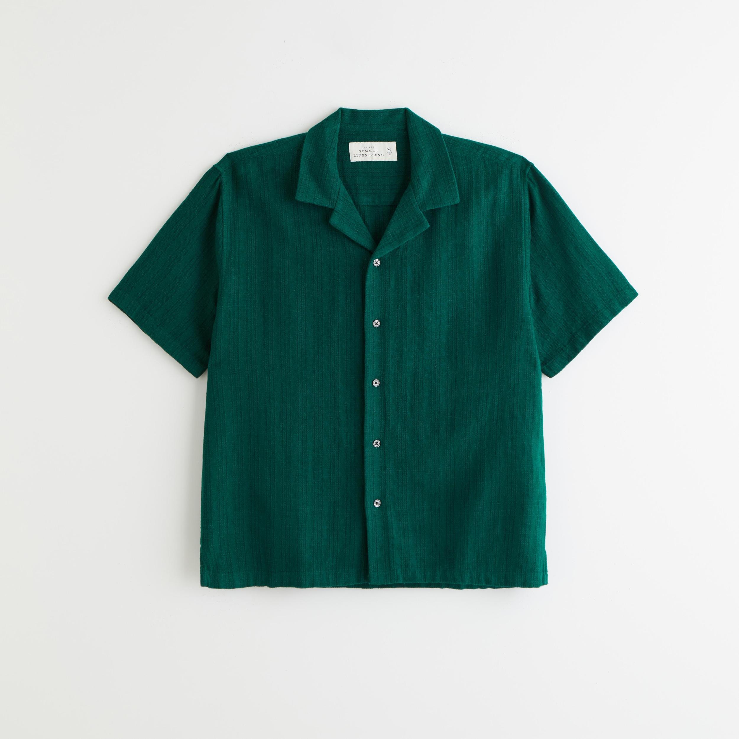 Camp Collar Summer Linen-Blend Shirt Product Image