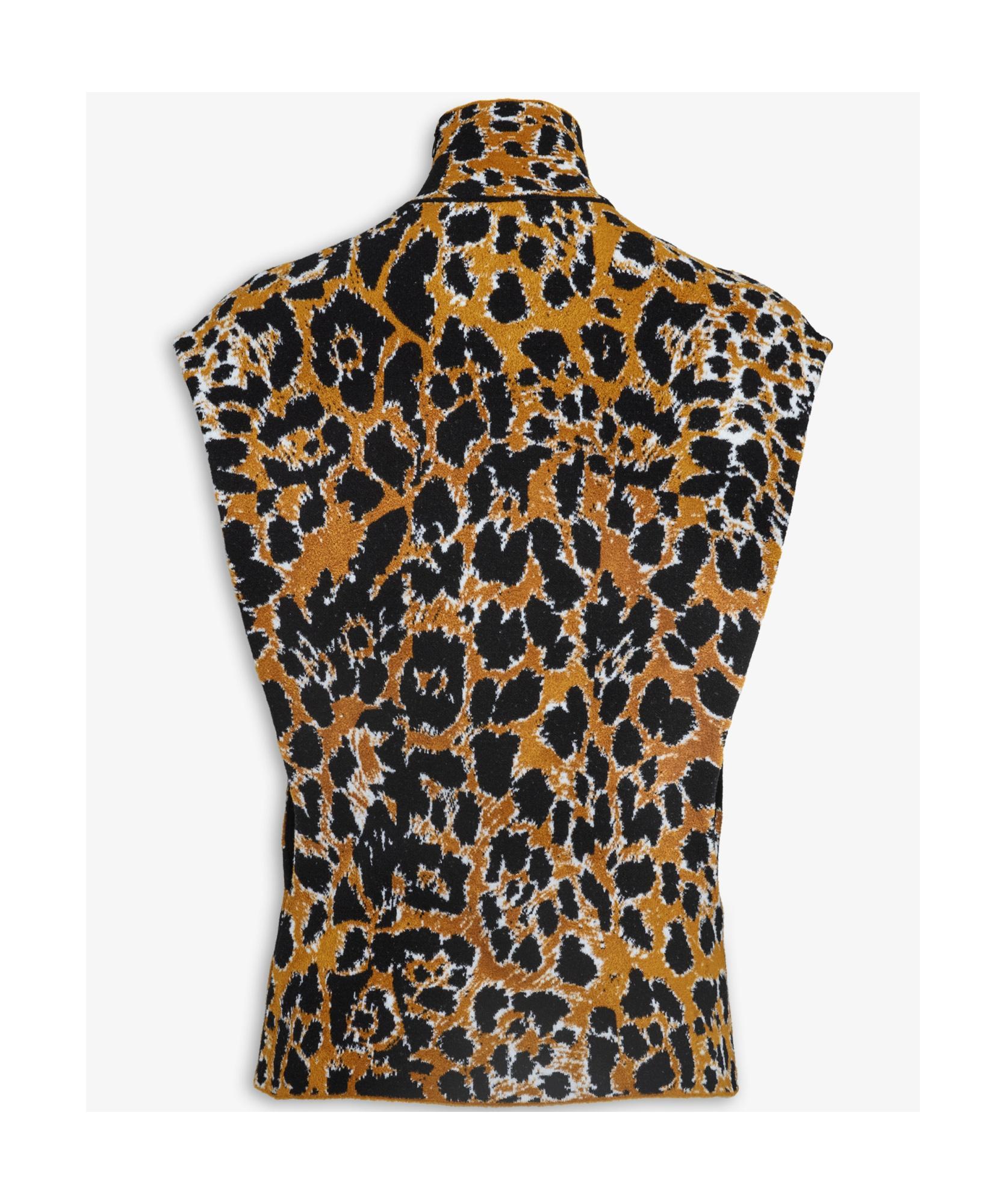 ALAÏA Leopard Print Sleeveless Top In Noir Multicolor Product Image