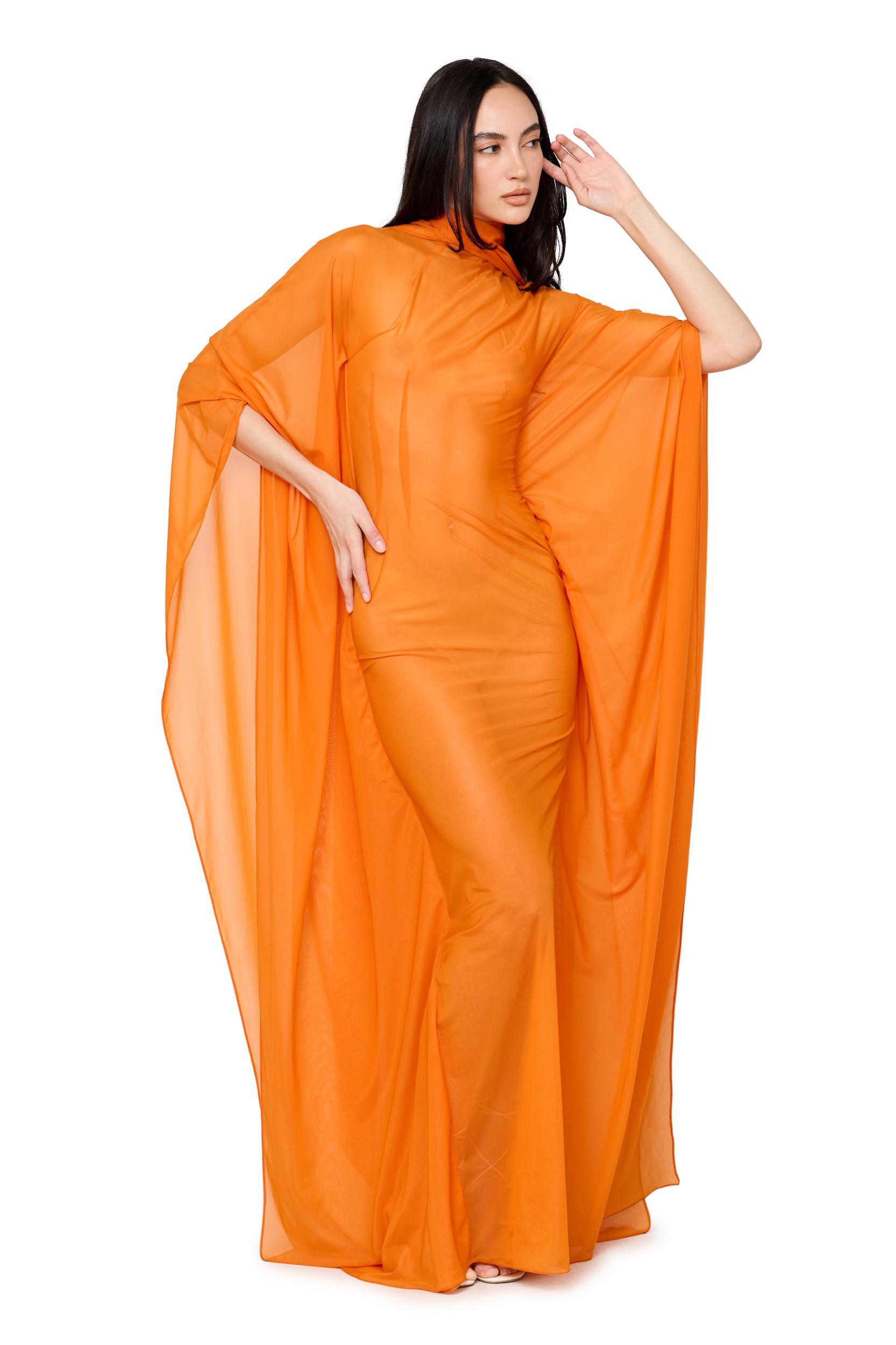 Mockneck Gown with Sweeping Dolman Sleeves Product Image