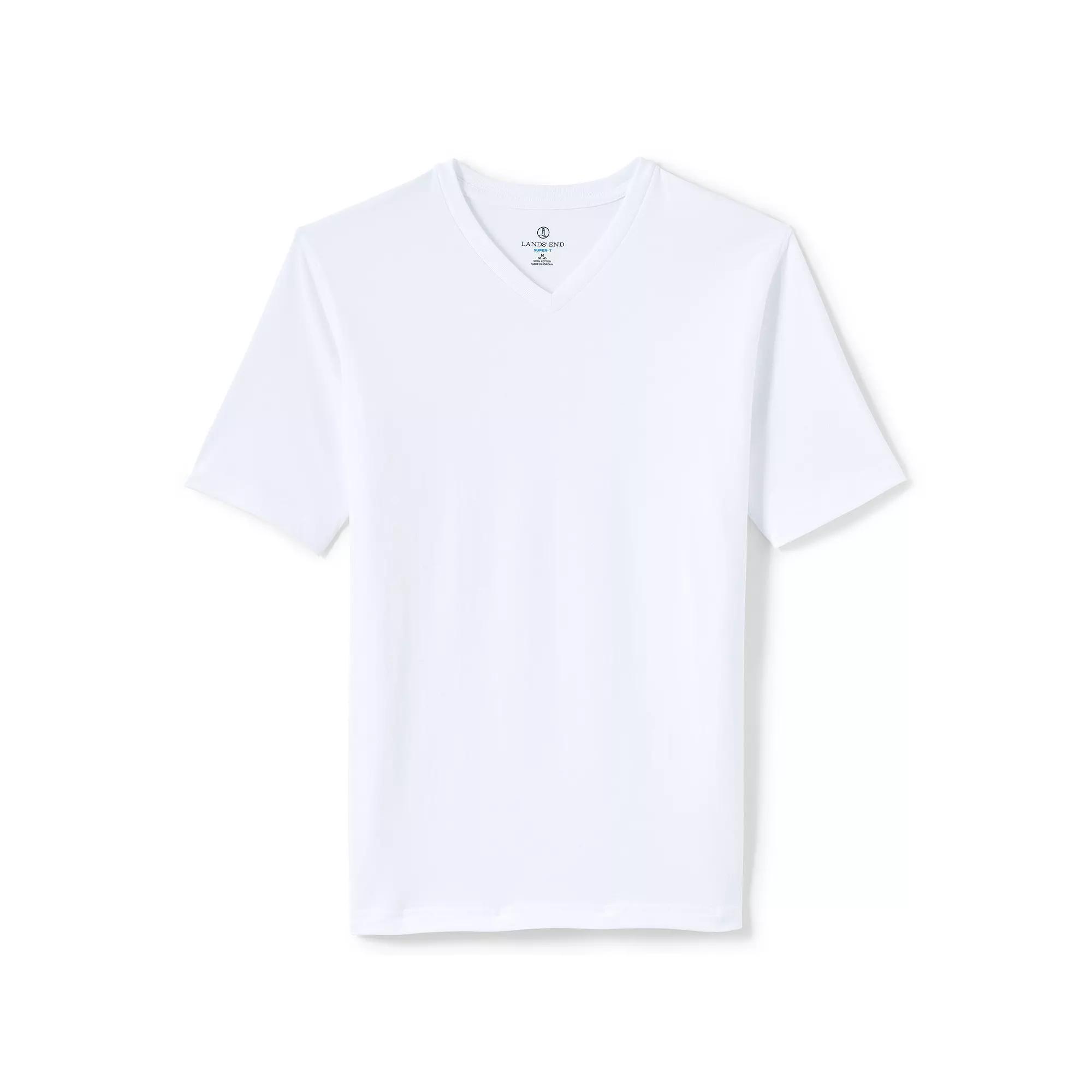 Men's Lands' End Super-T V-Neck Tee, Size: Large, Radiant Blue Product Image