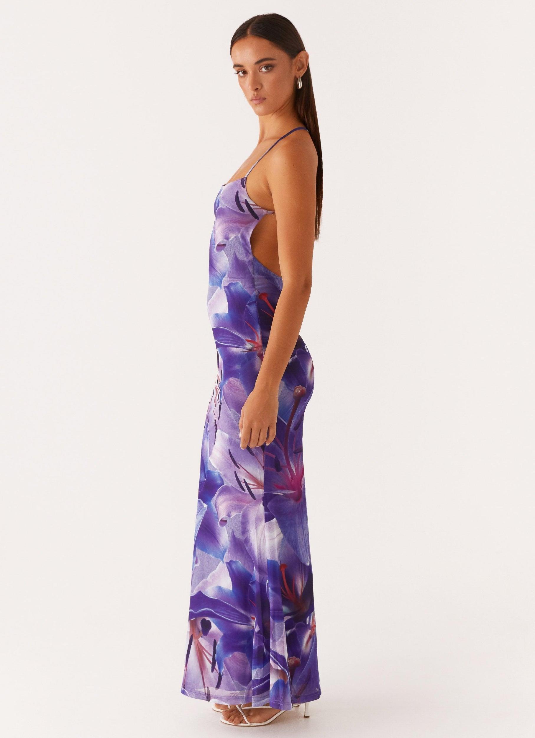 Livia Maxi Dress - Purple White Lilly Product Image
