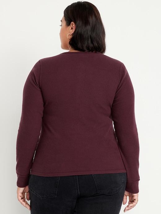 Ribbed Henley Top Product Image