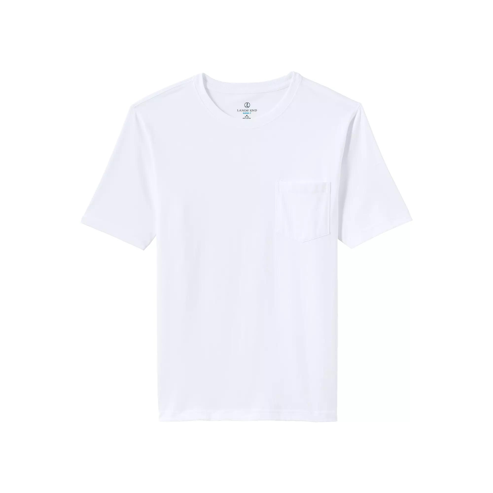 Big & Tall Lands' End Super Pocket Tee, Men's, Size: Large Tall, Gray Grey Product Image